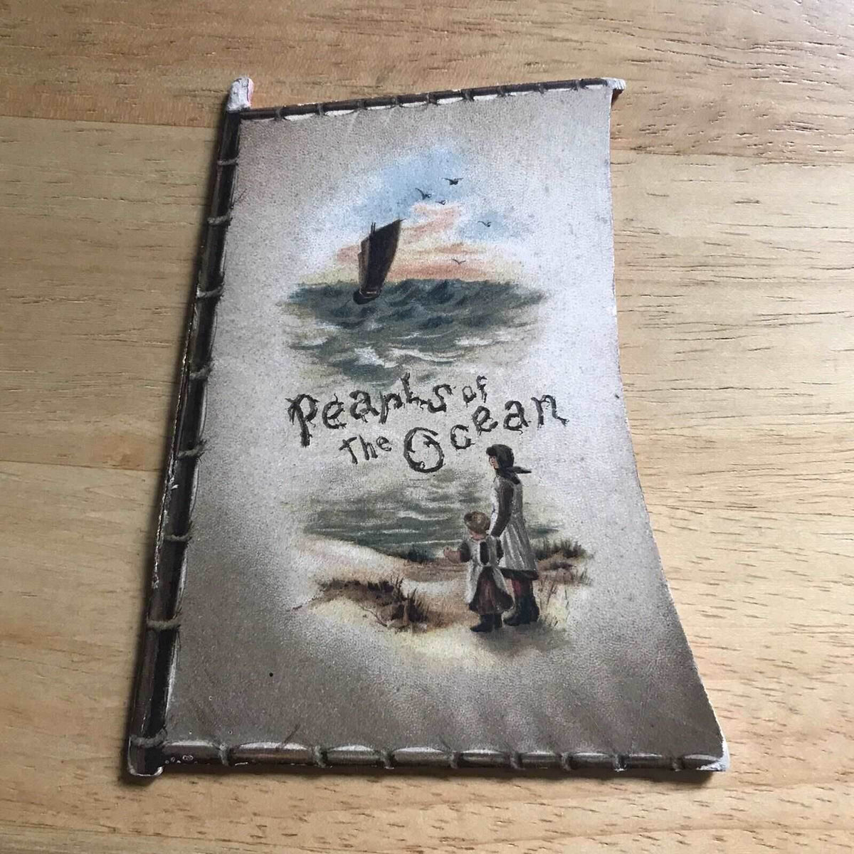 1855 Pearls Of The Ocean(Sail shaped poetry very rare) Raphael Tuck - Honeyburn Books (UK)