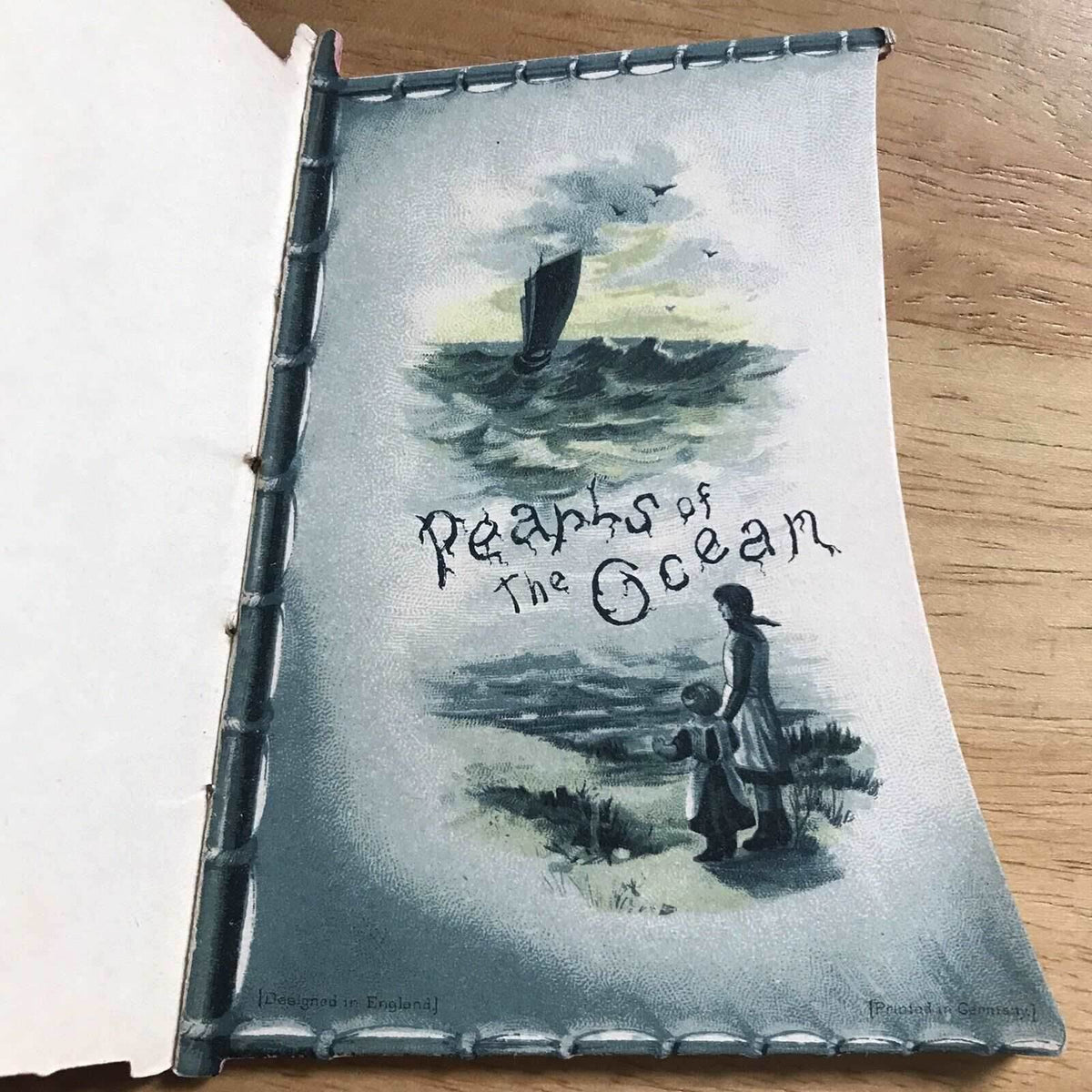 1855 Pearls Of The Ocean(Sail shaped poetry very rare) Raphael Tuck - Honeyburn Books (UK)