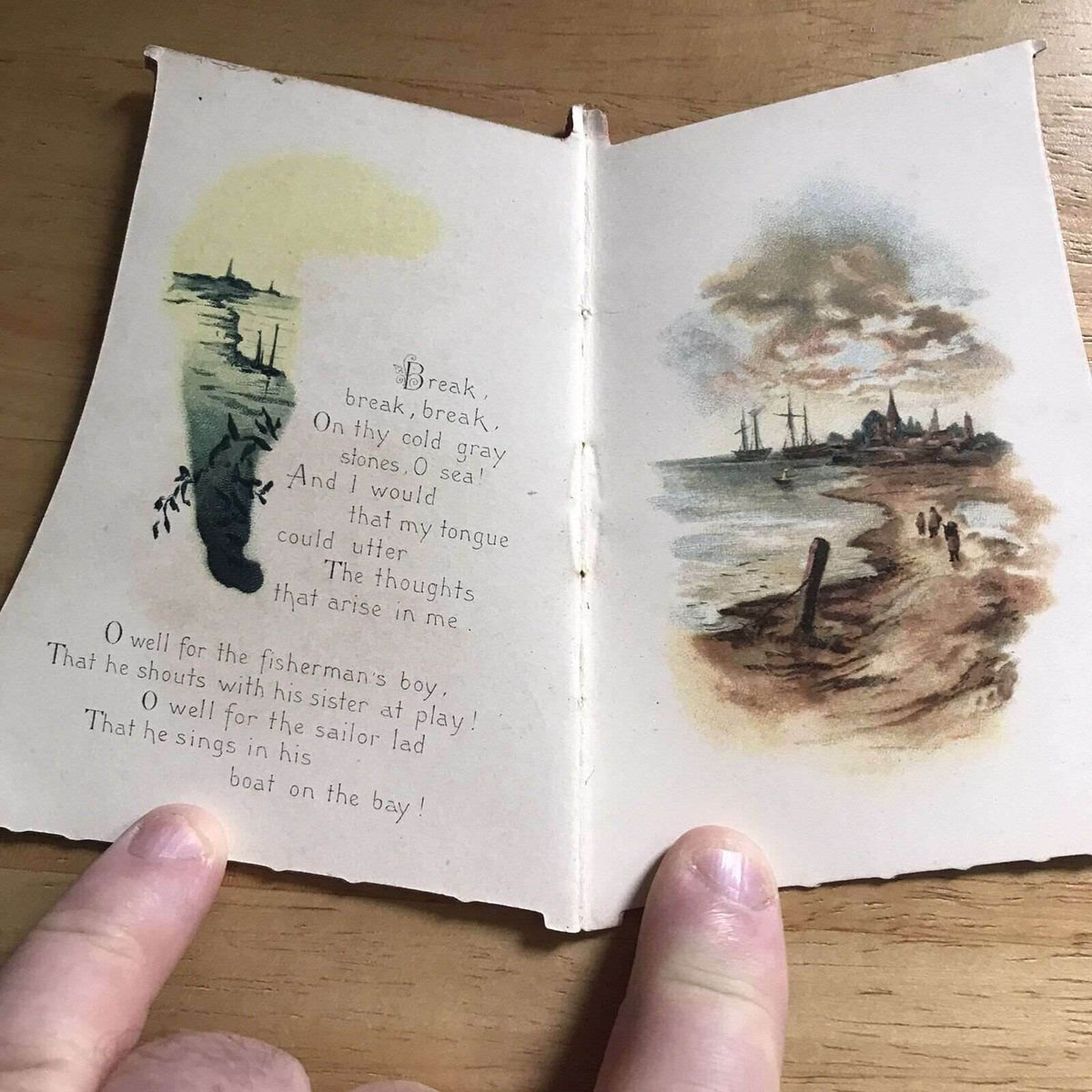 1855 Pearls Of The Ocean(Sail shaped poetry very rare) Raphael Tuck - Honeyburn Books (UK)