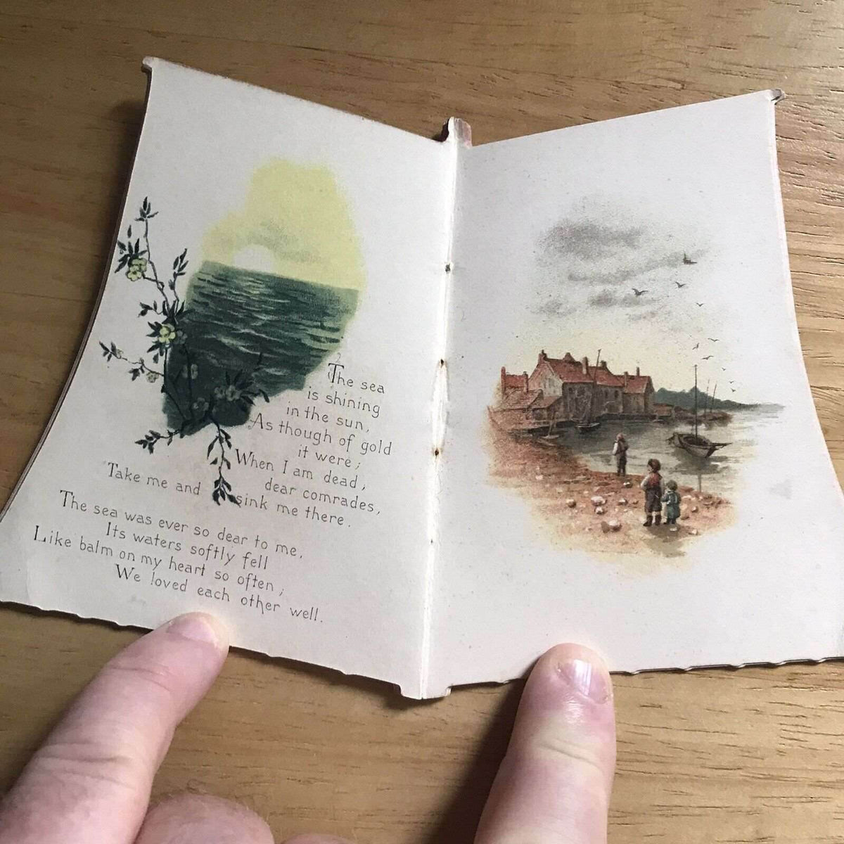 1855 Pearls Of The Ocean(Sail shaped poetry very rare) Raphael Tuck - Honeyburn Books (UK)