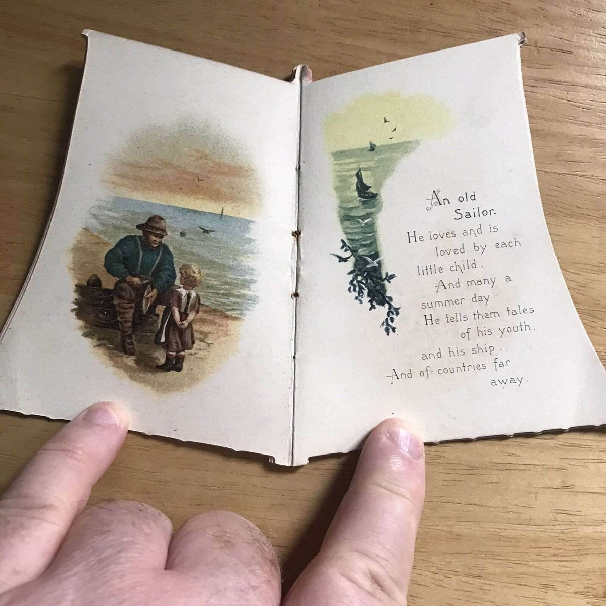 1855 Pearls Of The Ocean(Sail shaped poetry very rare) Raphael Tuck - Honeyburn Books (UK)