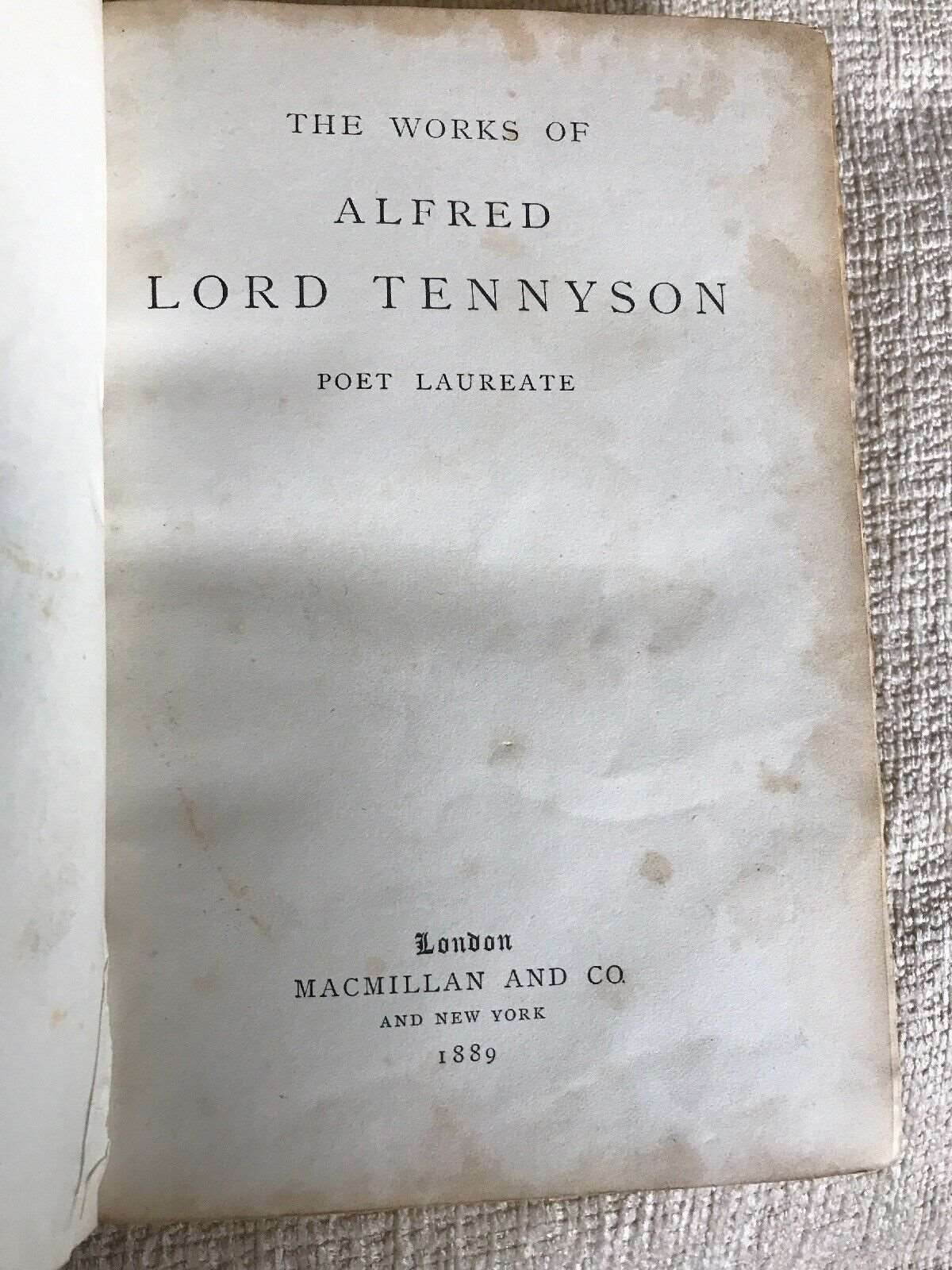 1889 The Works Of Alfred Lord Tennyson (MacMillan)leather - Honeyburn Books (UK)