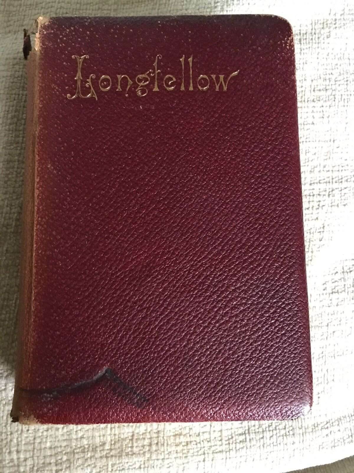 1891 Poems Of Longfellow - W. P. Nimmo, Hay & Mitchell Edinburgh Pub (leather) - Honeyburn Books (UK)