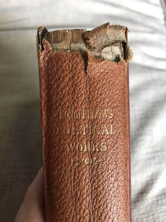 1891 Poems Of Longfellow - W. P. Nimmo, Hay & Mitchell Edinburgh Pub (leather) - Honeyburn Books (UK)