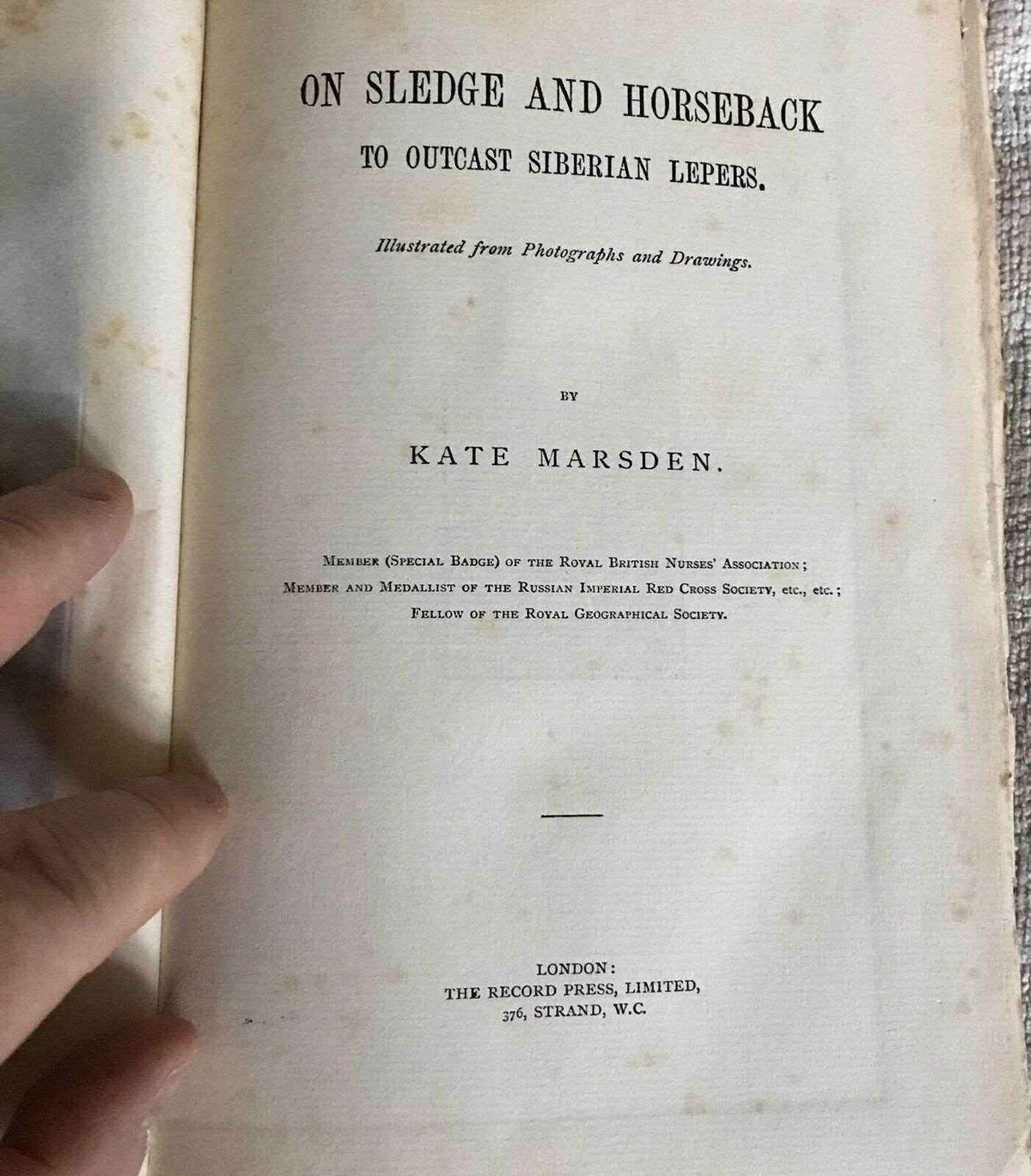 1893 On Sledge & Horseback: Discover the Siberian Lepers History by Kate Marsden (Record Pres) - Honeyburn Books (UK)