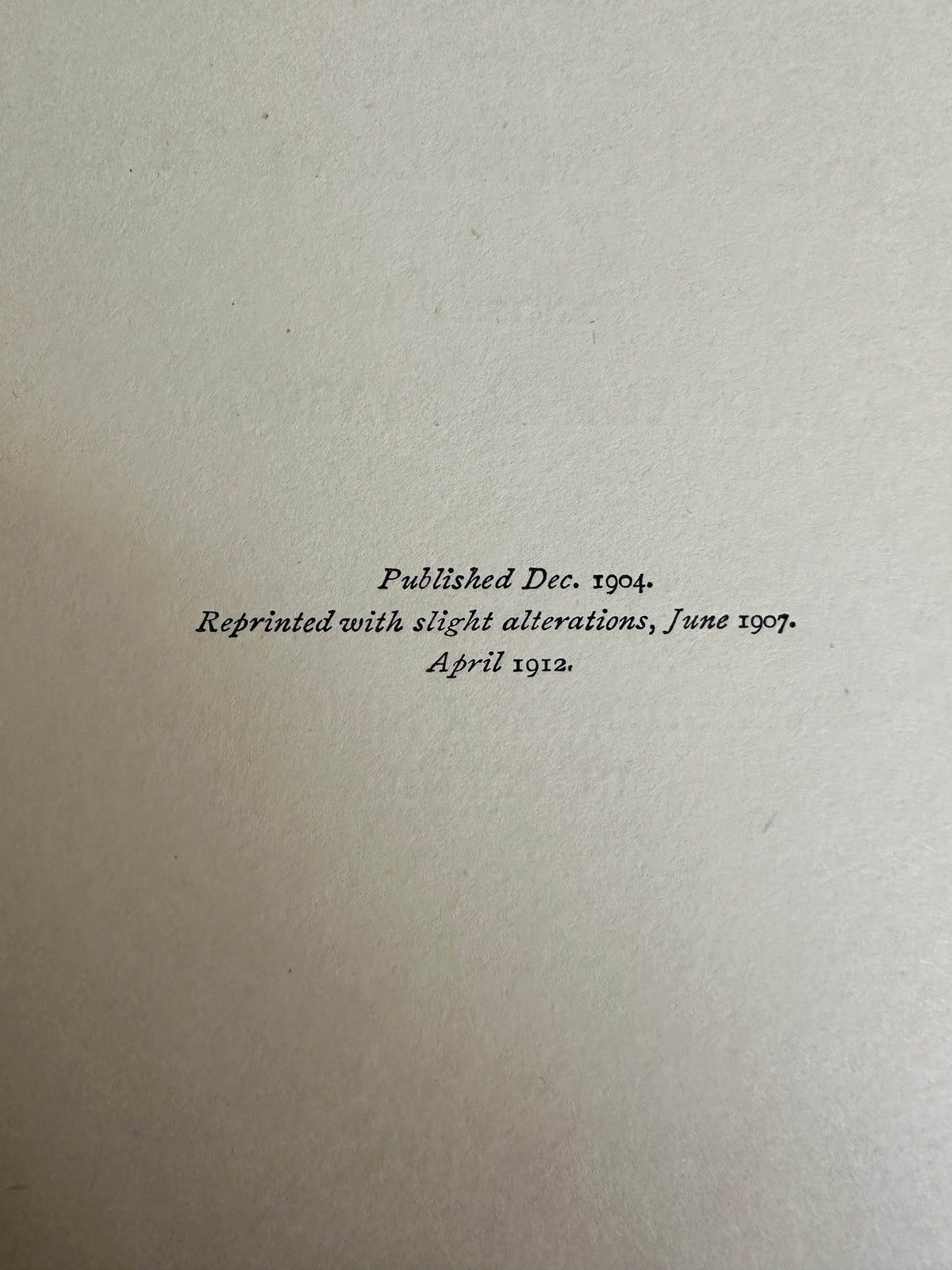 1912 Edinburgh book Rosaline Masson detailing publication history and reprinting notes.