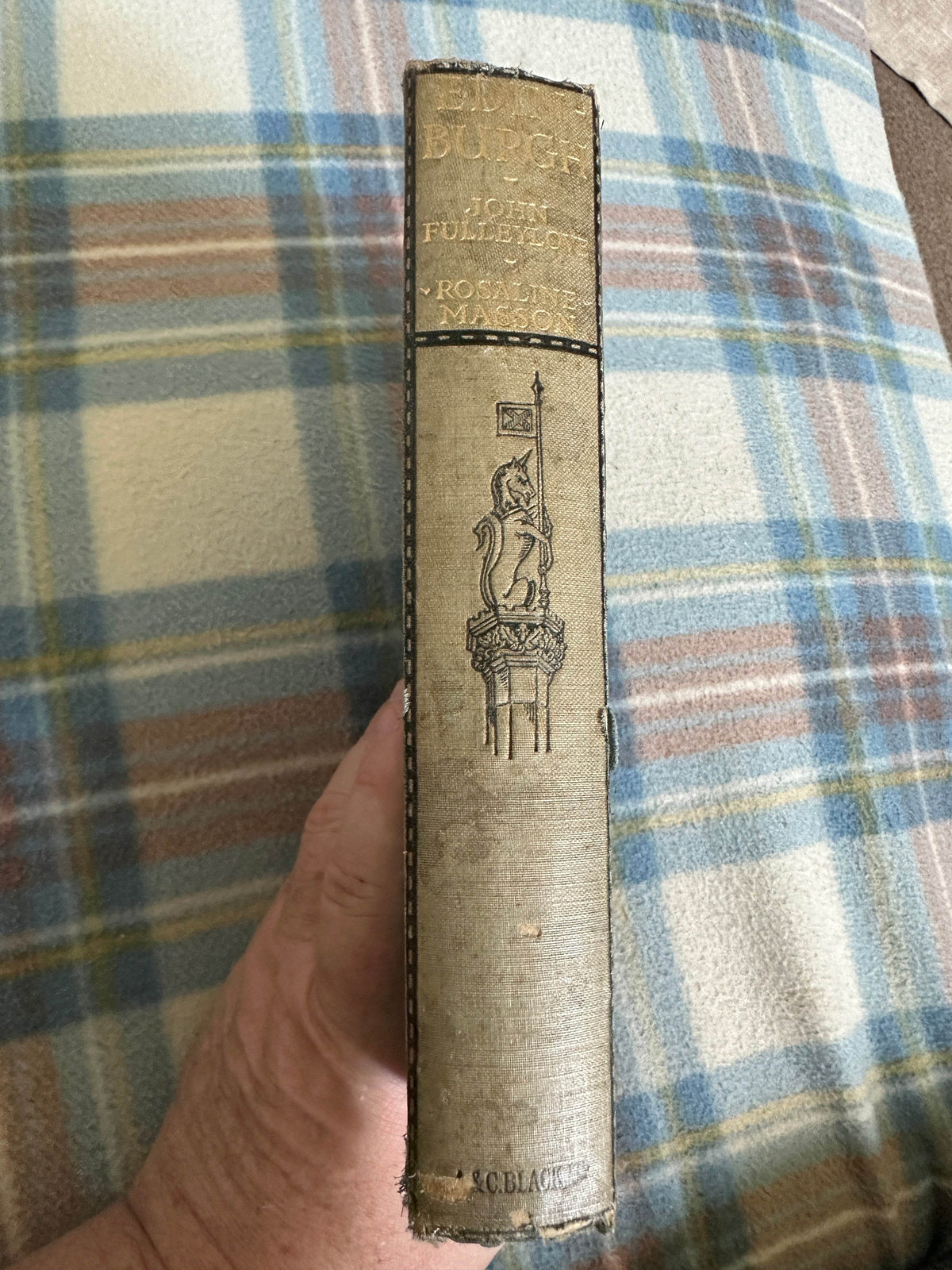 1912 Edinburgh book Rosaline Masson with a vintage spine design and a decorative cover