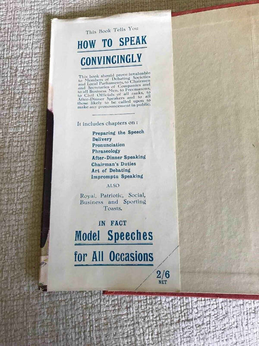 1920's Speeches and Toasts: How to Make and Purpose Them - Leslie Stemp Hb D/j - Honeyburn Books (UK)