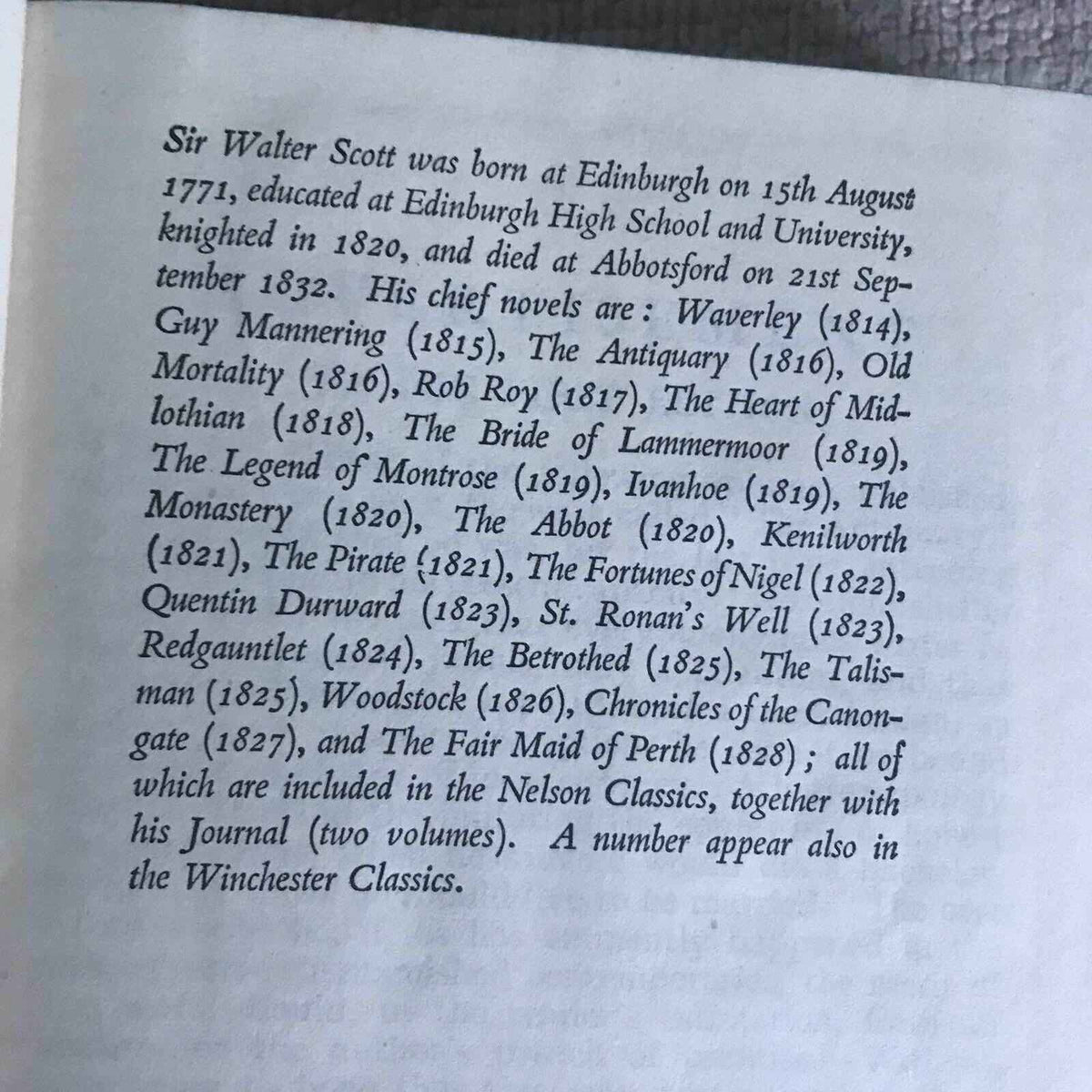 1922 Rob Roy Sir Walter Scott - A Classic Edition by Nelson - Honeyburn Books (UK)