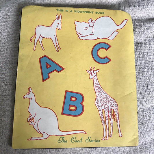 1940*RARE* Animals Alphabet Chalking Book - Kiddyprint Book - Honeyburn Books (UK)