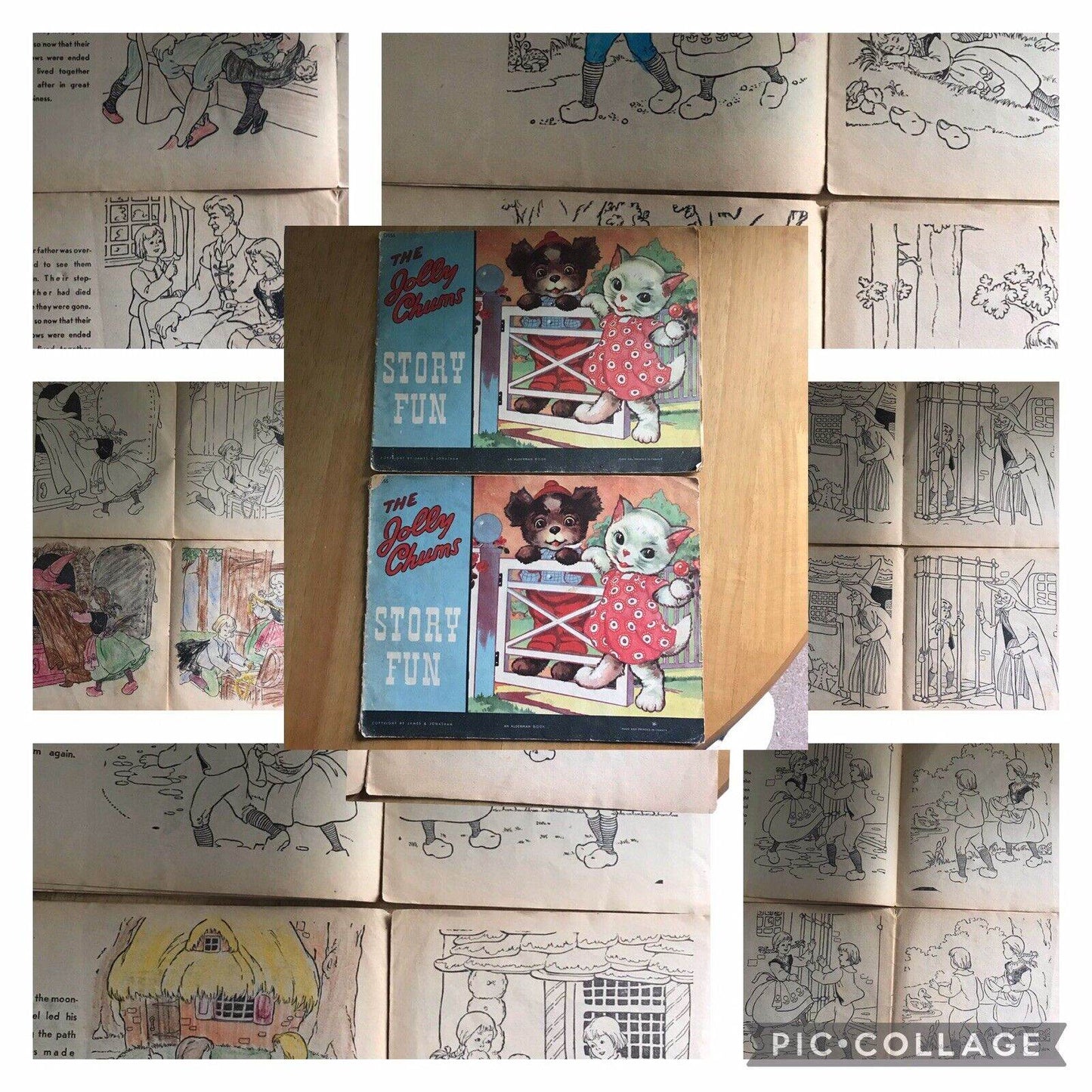 1943 Jolly Chums Story Fun - James & Jonathan Alderman Book (Two Copies) - Honeyburn Books (UK)