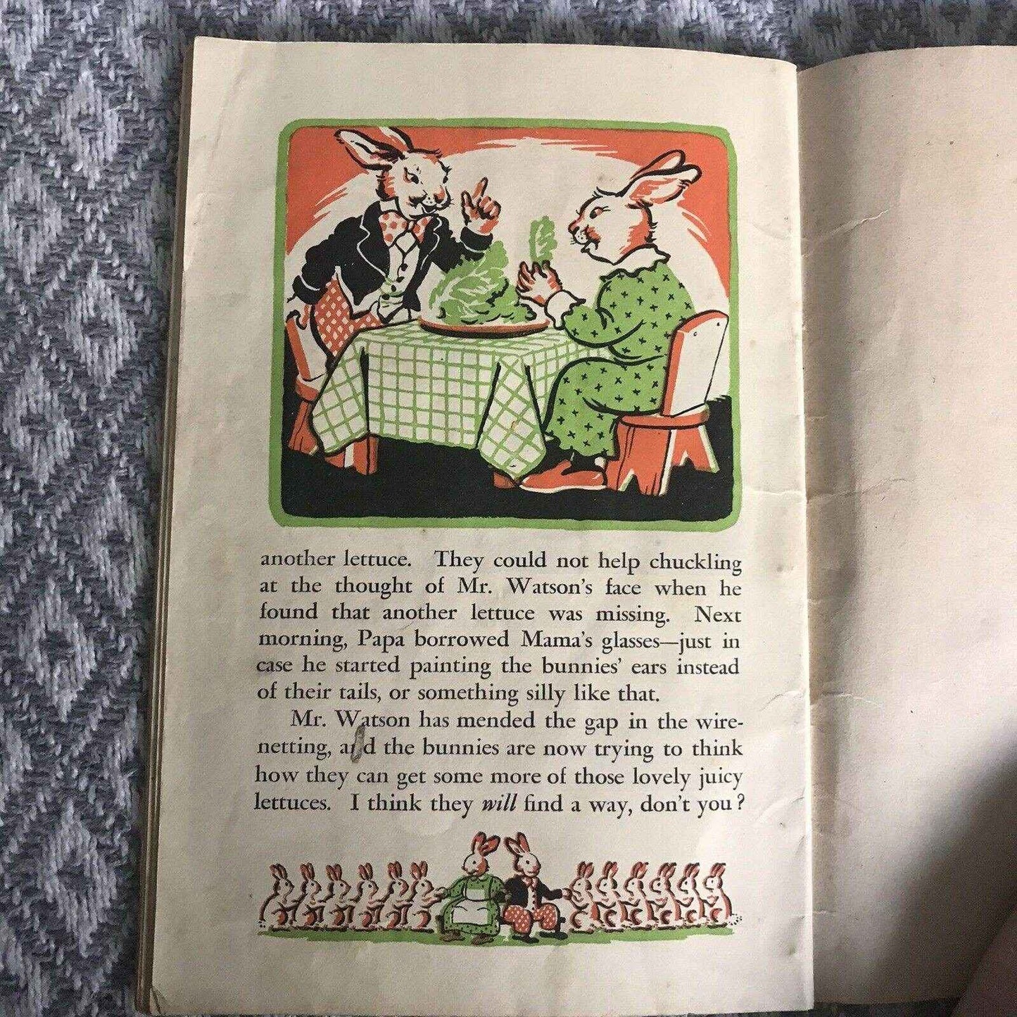 1944 Papa Whiskers Lettuces - Illustrated by Mary Smith (Crystal Barry, Pitkin) - Honeyburn Books (UK)
