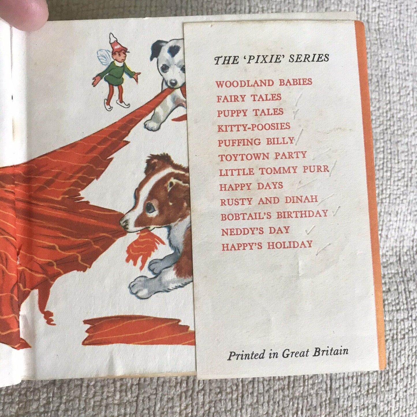1948 Puppy Tales With Dust Jacket (Pixie Book) G. W. Backhouse (Collins) - Honeyburn Books (UK)