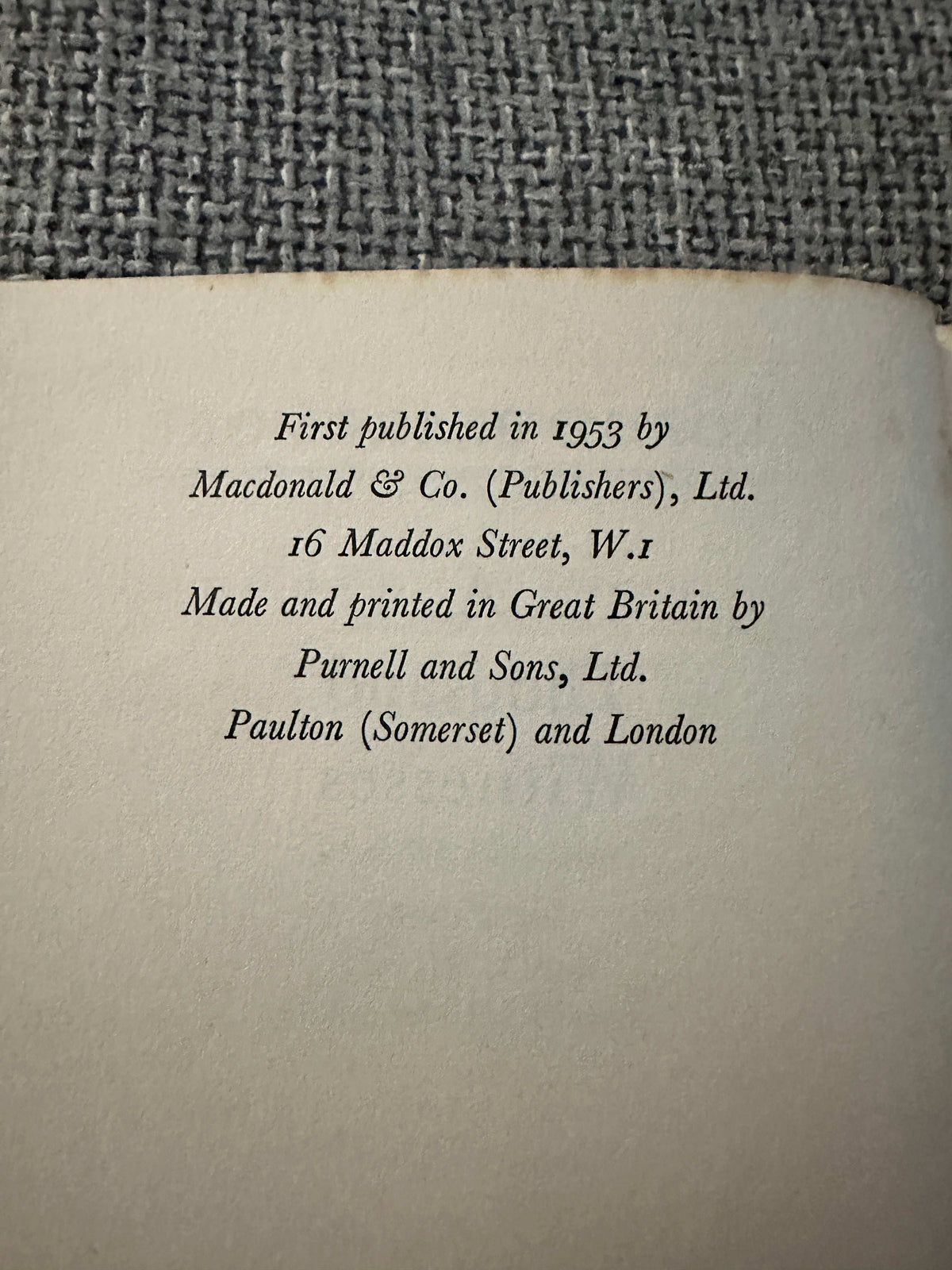 1953 A Thousand Witnesses first edition publication details with publisher information