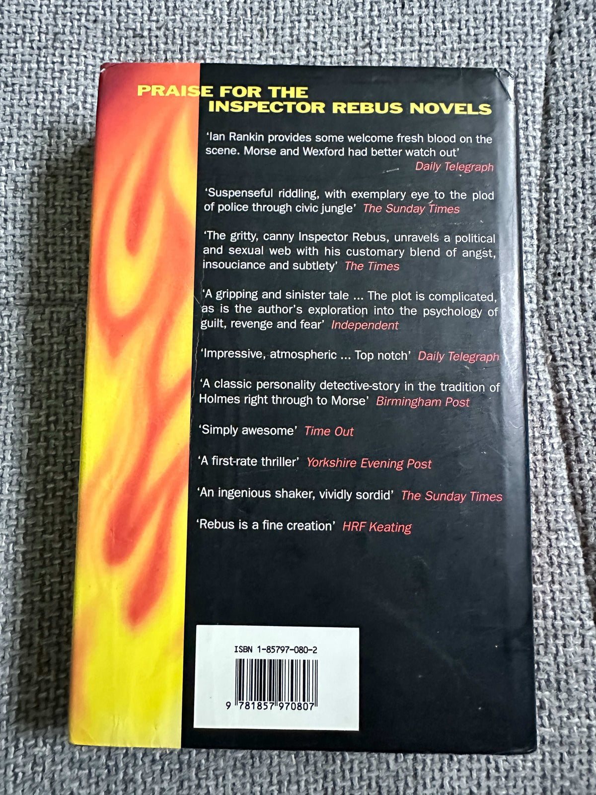 1993 The Black Book Orion hardcover with praise for Inspector Rebus novels on the back cover