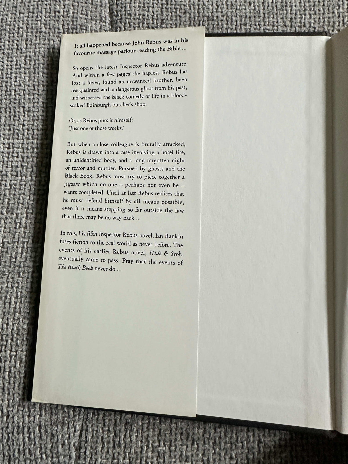 1993 The Black Book Orion hardcover by Honeyburn Books with a detailed inside front cover description
