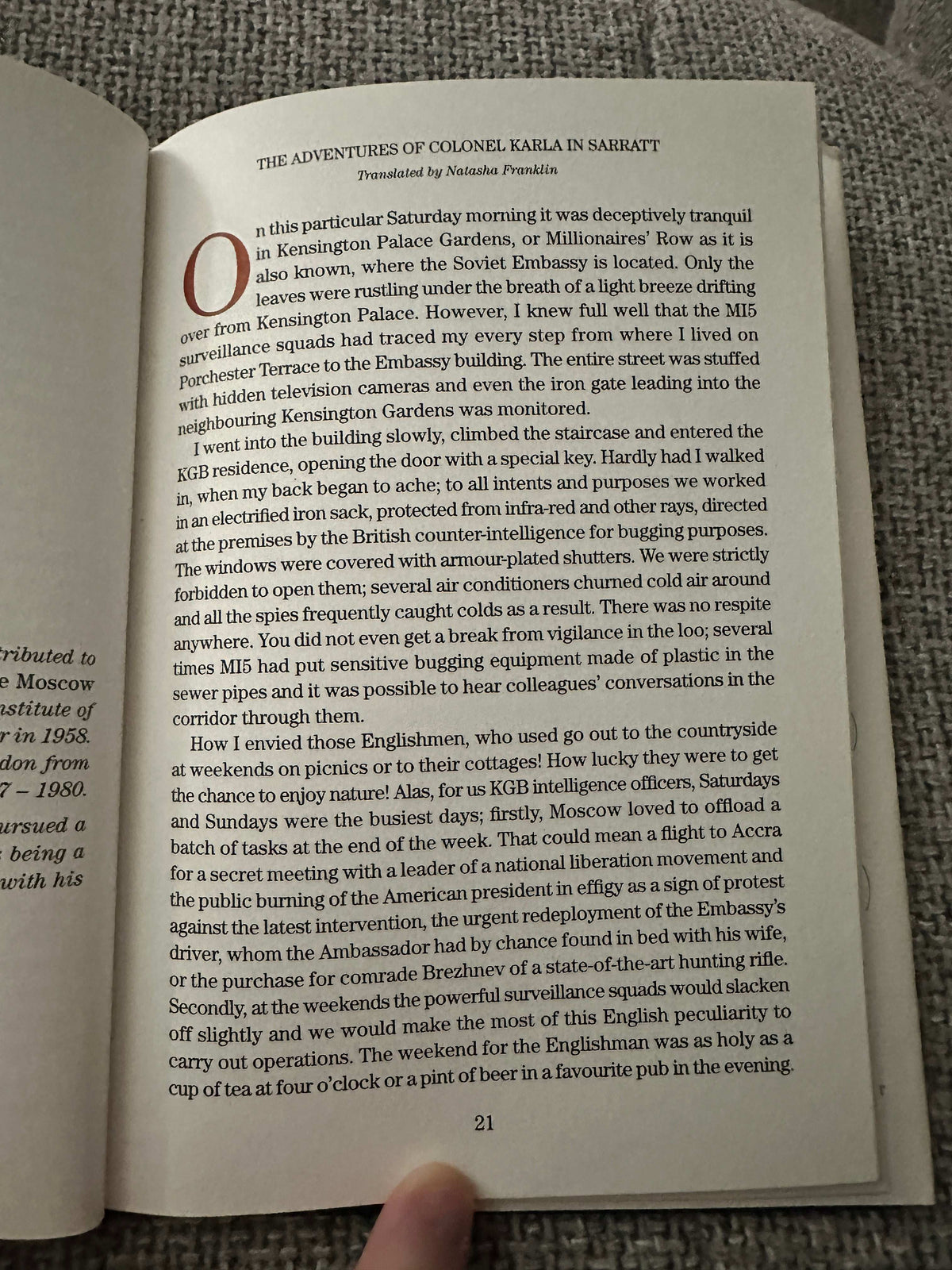 The interior page of the rare book '1999 Sarratt and the Draper of Watford' with text and illustration details