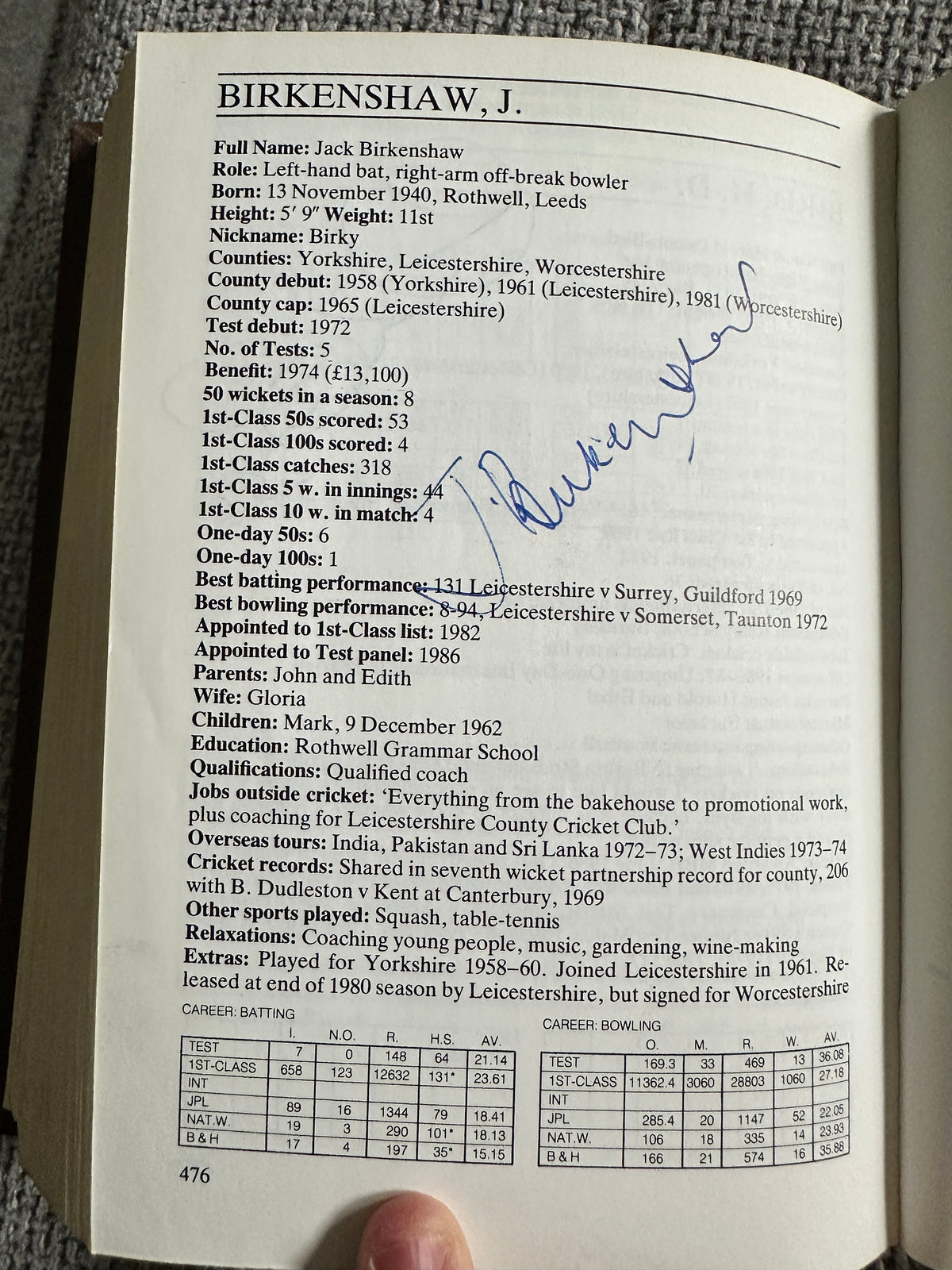 1987 Cricketers Who’s Who 100’s of signatures (Botham, Lamb, Border, Imran Khan, Kallicharan etc) fantastic collection - Honeyburn Books (UK)