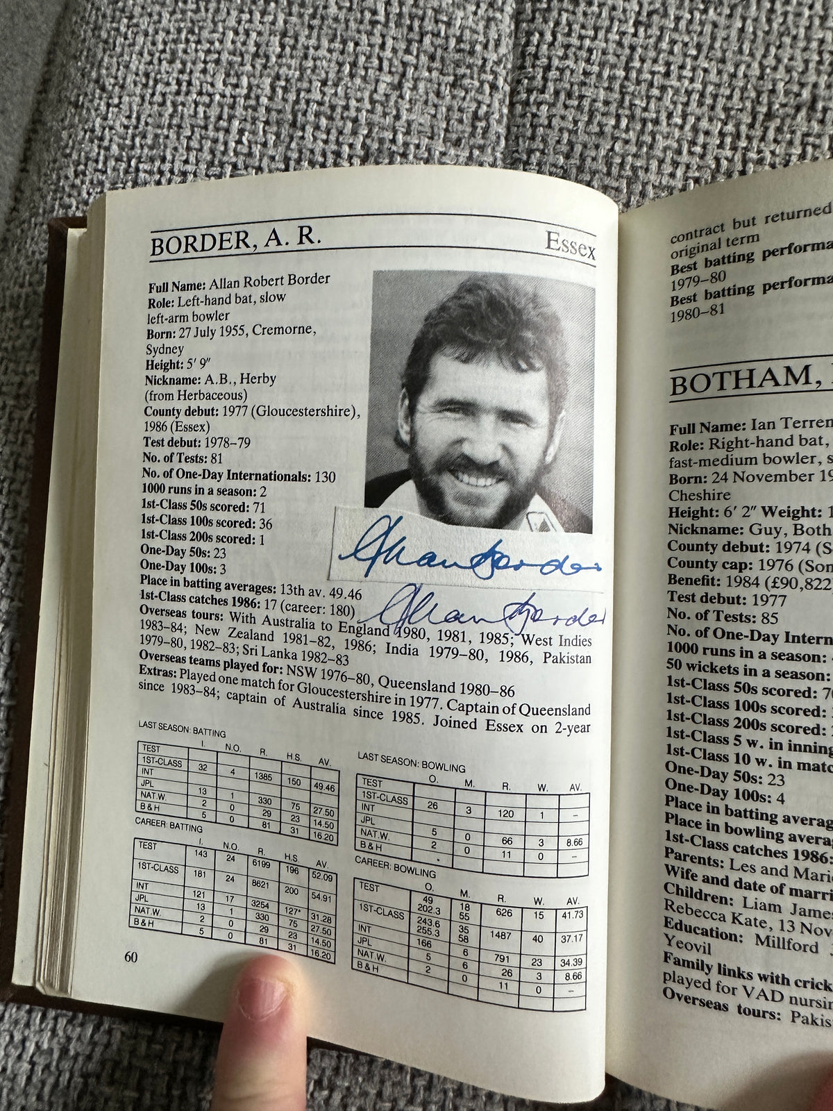 1987 Cricketers Who’s Who 100’s of signatures (Botham, Lamb, Border, Imran Khan, Kallicharan etc) fantastic collection - Honeyburn Books (UK)