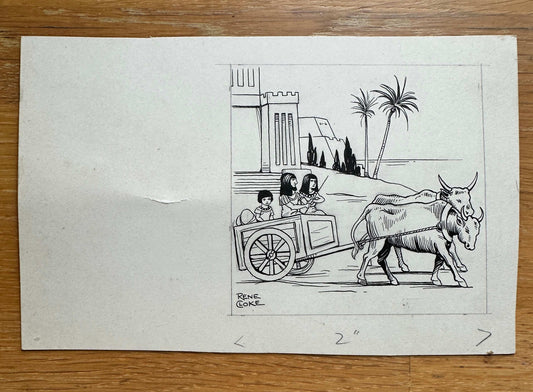 Rene Cloke (1904–1995)These are excellent examples of original ink illustrations by Rene Cloke, and based on the content, style, and markings, they’re very likely production artwork for a children’s educational or history book (possibly mid-20th century).