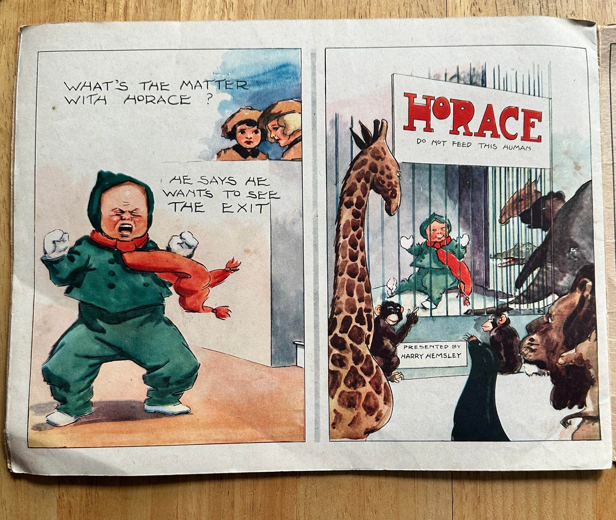 1943*1st* Horace At The Zoo - Harry Hemsley(Raphael Tuck) - Honeyburn Books (UK)