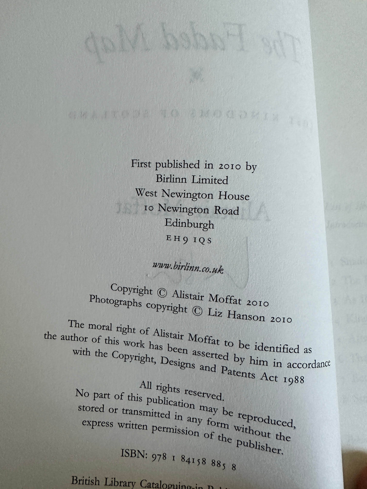 2010*1st Signed* The Faded Map: The Lost Kingdoms of Scotland - Alistair Moffat(Birlinn Publishers) - Honeyburn Books (UK)