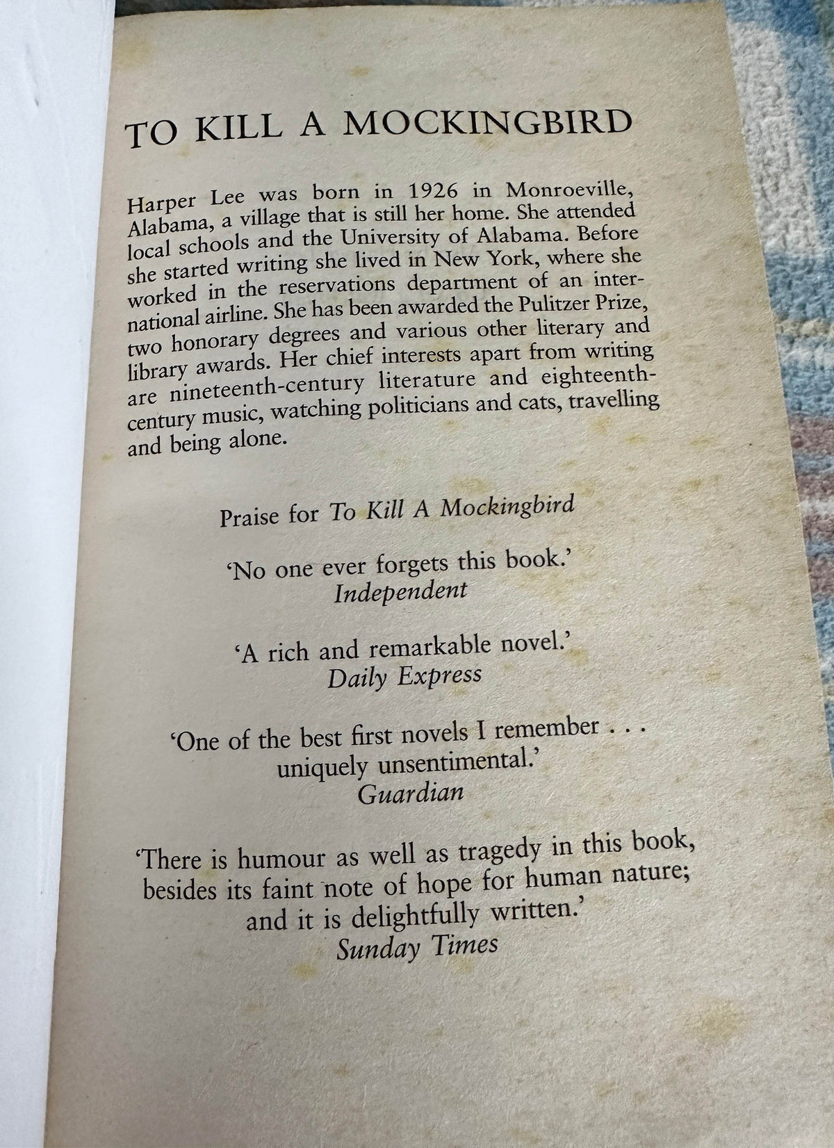 2015 To Kill A Mockingbird - Harper Lee(Arrow Books) - Honeyburn Books (UK)