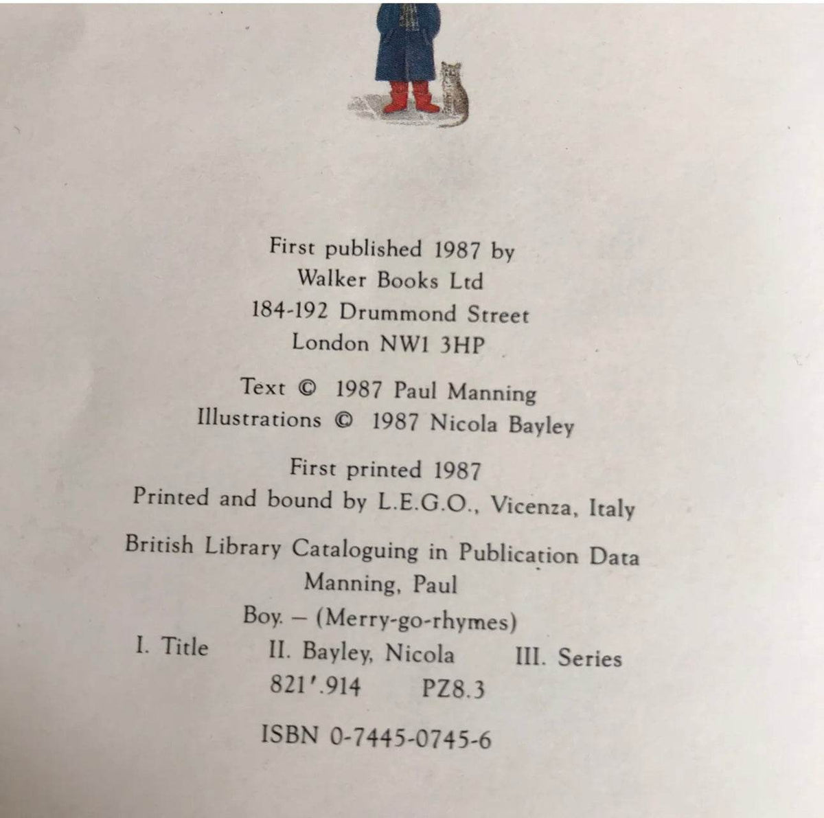 RARE 1987*1st* Merry Go Rhymes Boxset - Paul Manning(Nicola Bayley Illust)Walker - Honeyburn Books (UK)