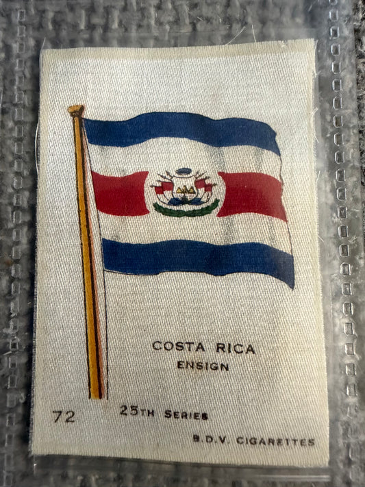 12 x Vintage B.D.V. Cigarette Silks — 25th Series World & Royal Flags — c.1910s