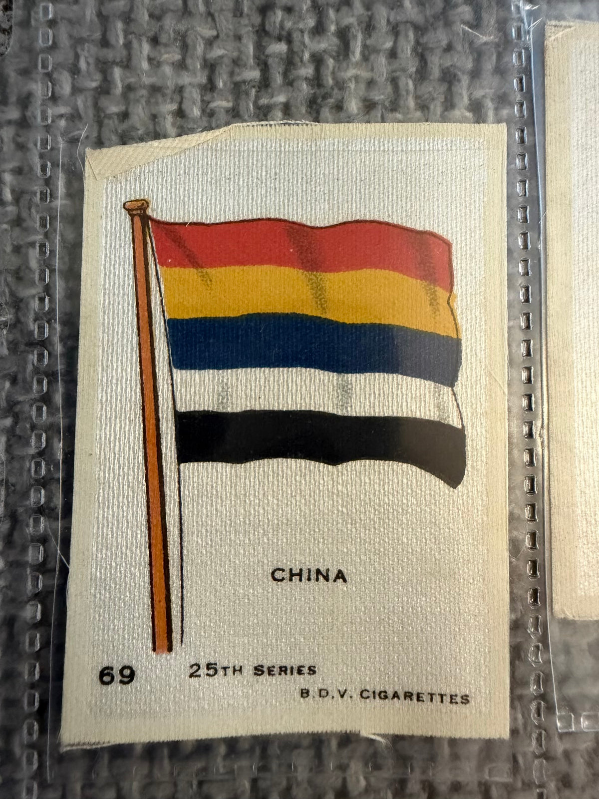 12 x Vintage B.D.V. Cigarette Silks — 25th Series World & Royal Flags — c.1910s