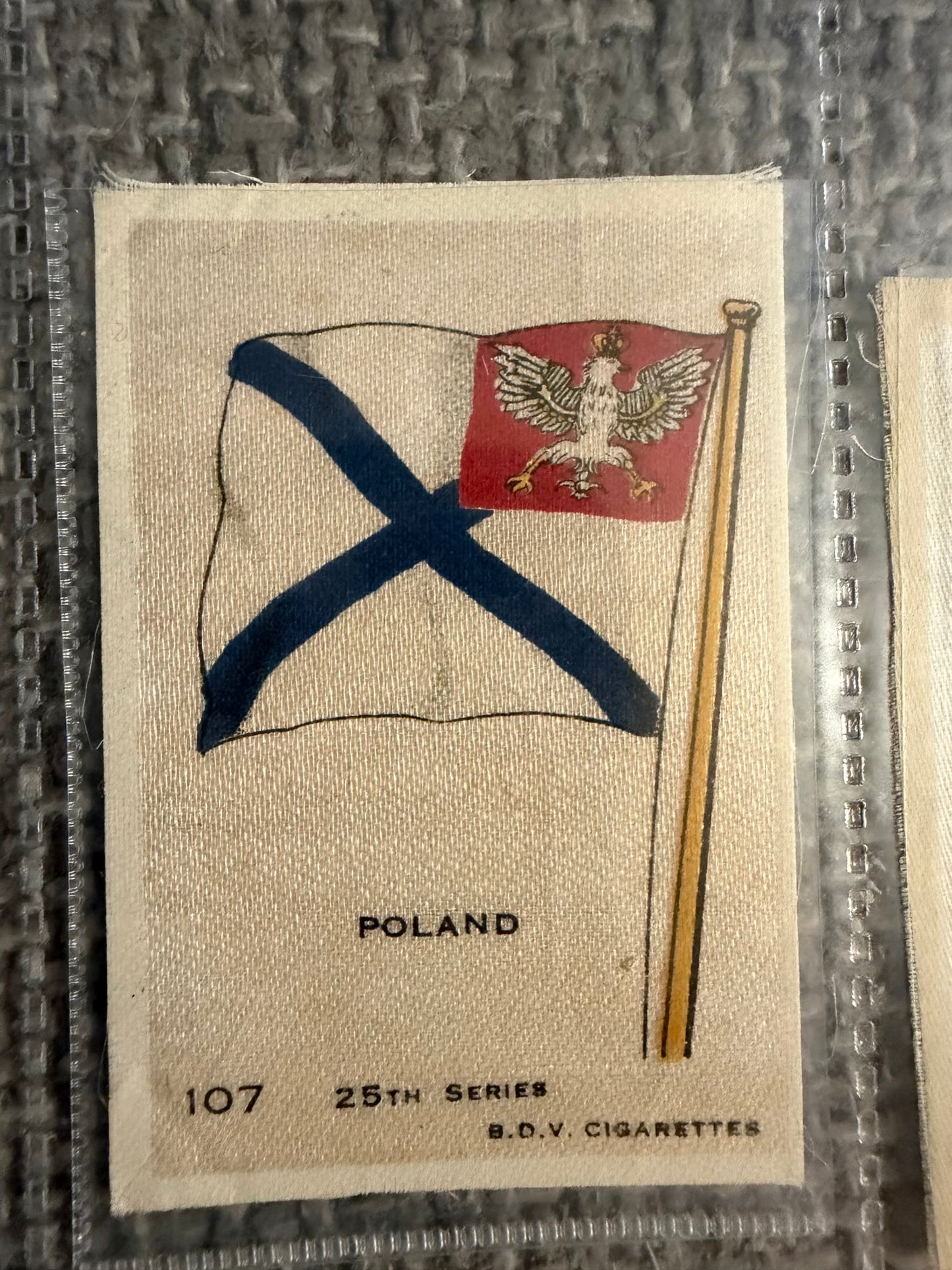 12 x Vintage B.D.V. Cigarette Silks — 25th Series — World, Royal & Colonial Flags — c.1910s