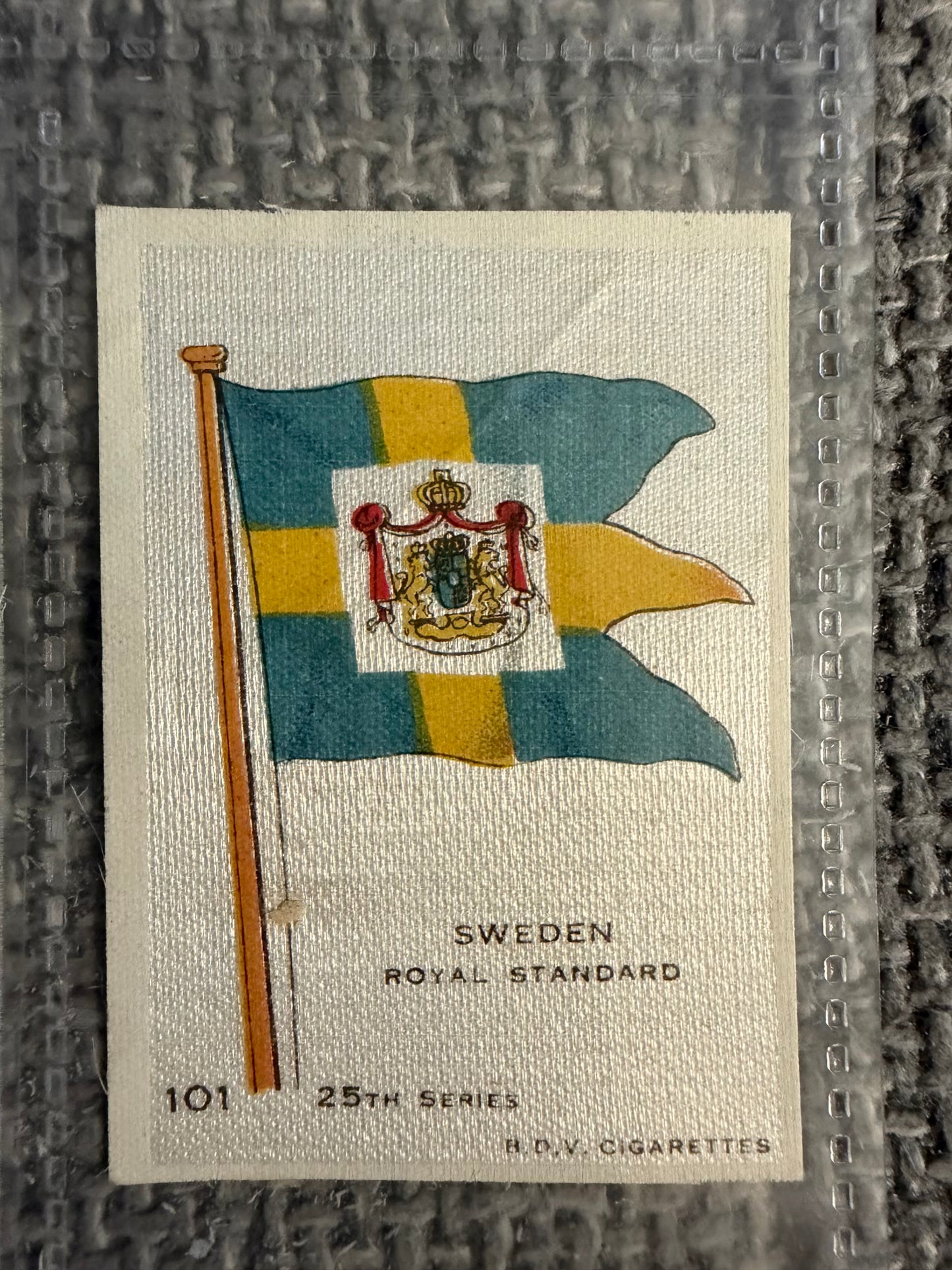 12 x Vintage B.D.V. Cigarette Silks — 25th Series — World, Royal & Colonial Flags — c.1910s