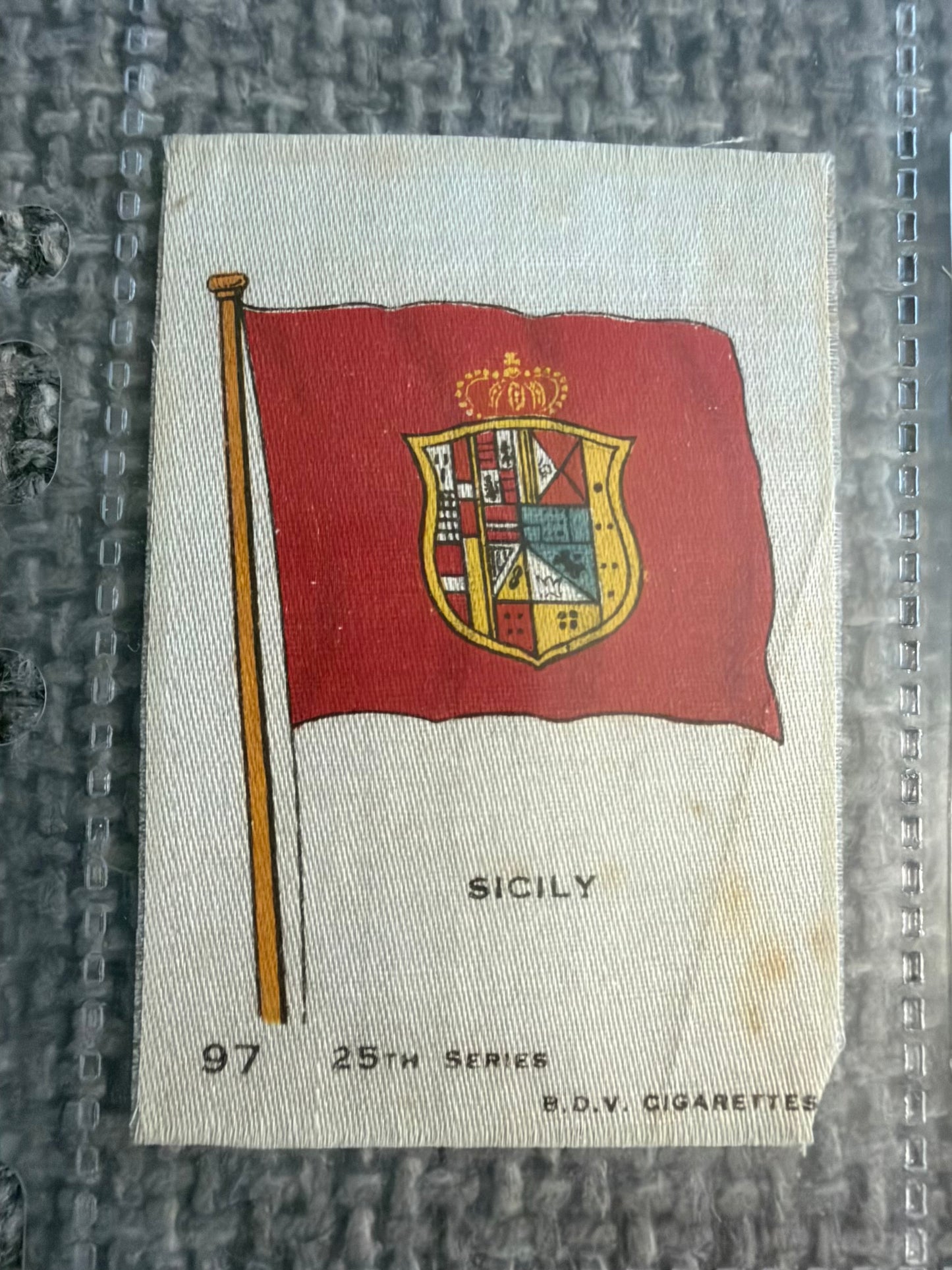 12 x Vintage B.D.V. Cigarette Silks — 25th Series — World, Royal & Colonial Flags — c.1910s