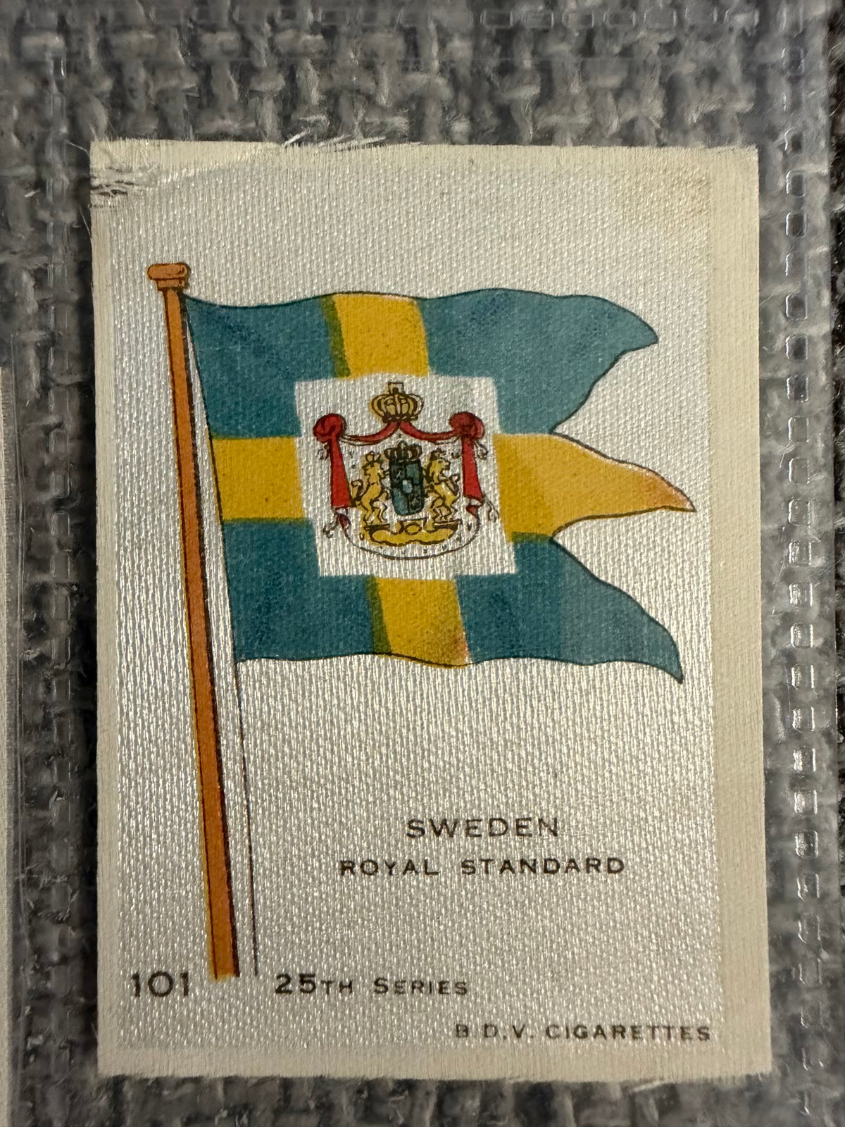 12 x Vintage B.D.V. Cigarette Silks — 25th Series — World, Royal & Regional Flags — c.1910s