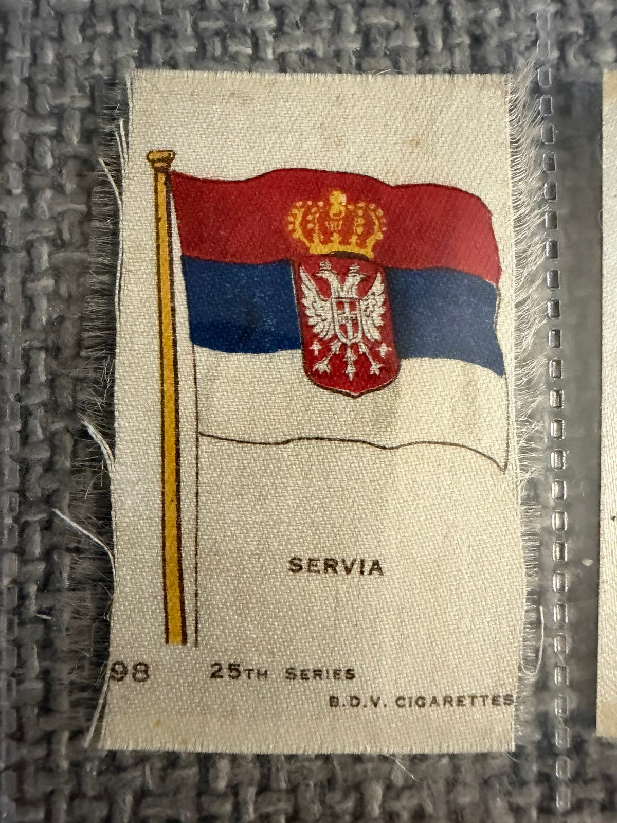12 x Vintage B.D.V. Cigarette Silks — 25th Series — World, Royal & Regional Flags — c.1910s