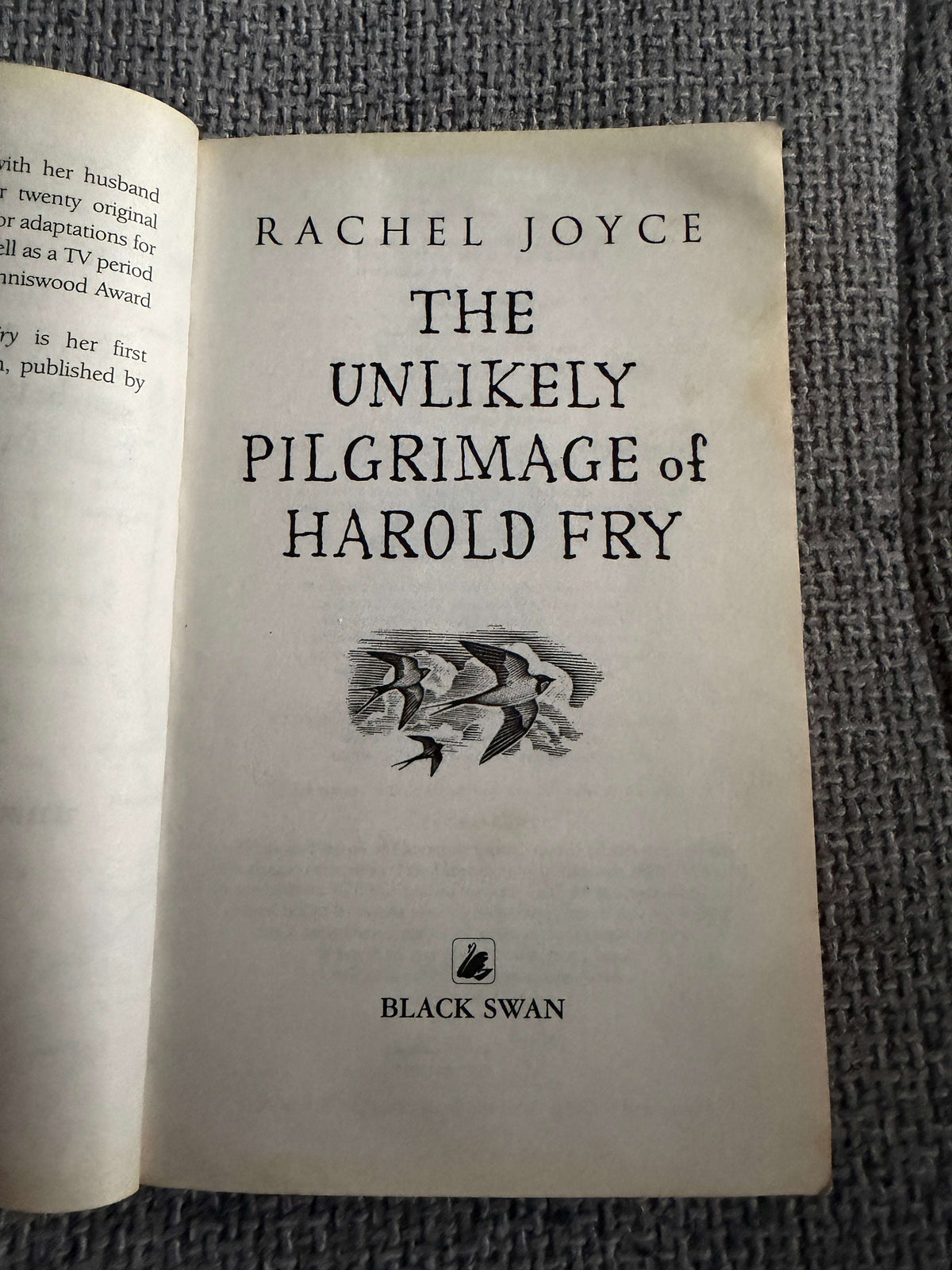 2013*1st* The Unlikely Pilgrimage Of Harold Fry - Rachel Joyce (Black Swan)