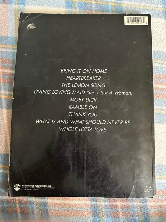 1990 LED Zeppelin II (Music Book Guitar Tab edition(Jesse Gress transcribed) Warner Bros publications - Honeyburn Books (UK)