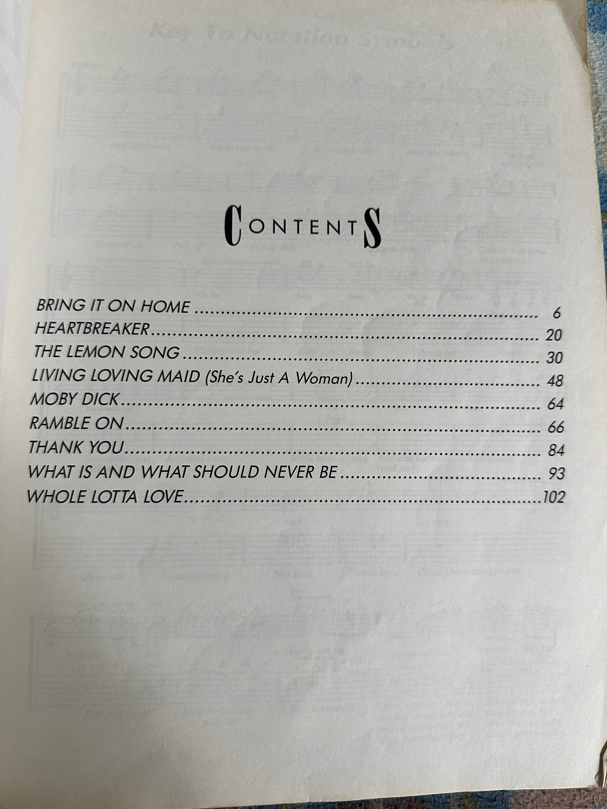 1990 LED Zeppelin II (Music Book Guitar Tab edition(Jesse Gress transcribed) Warner Bros publications - Honeyburn Books (UK)