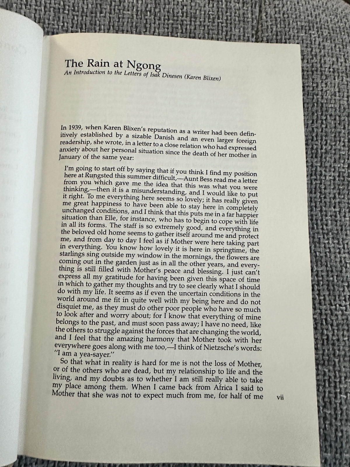 1981*1st* Letters From Africa 1914-1931 - Isak Dinesen (Weidenfeld and Nicolson) Ann Borg Translation - Honeyburn Books (UK)
