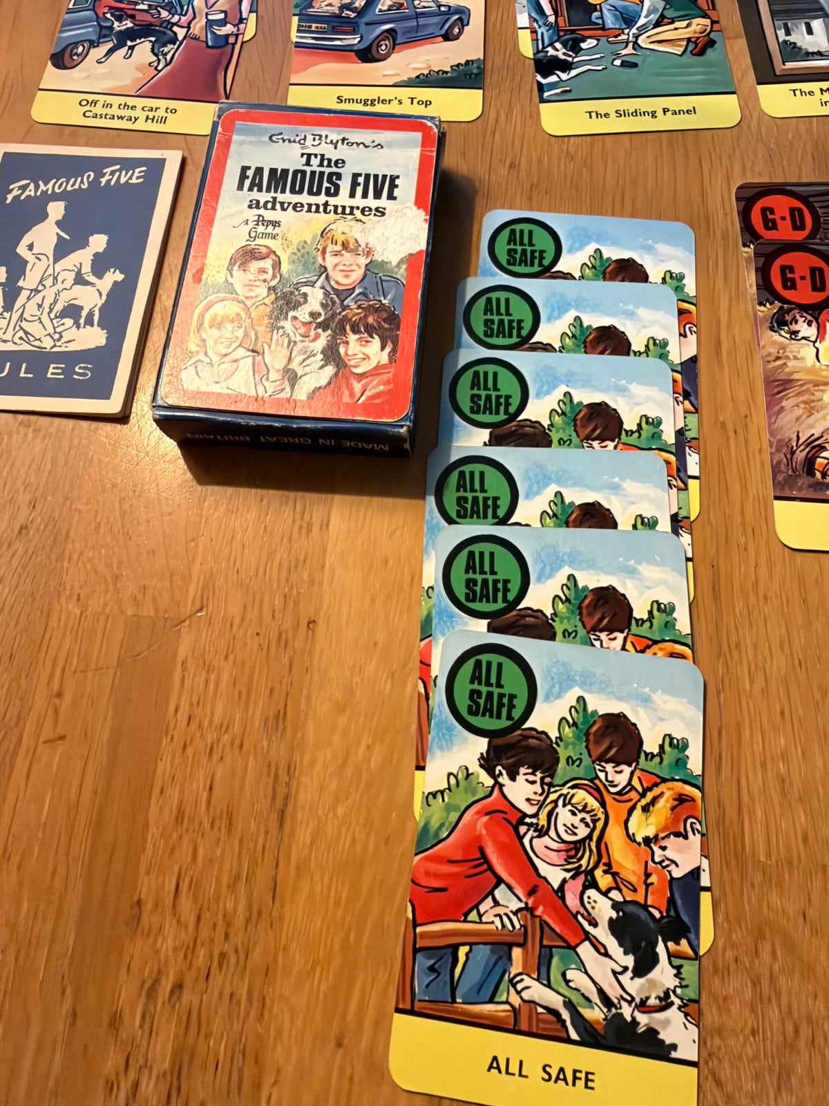 1978 The Famous Five Adventures (Card Game Complete) Enid Blyton (Pepys Game)