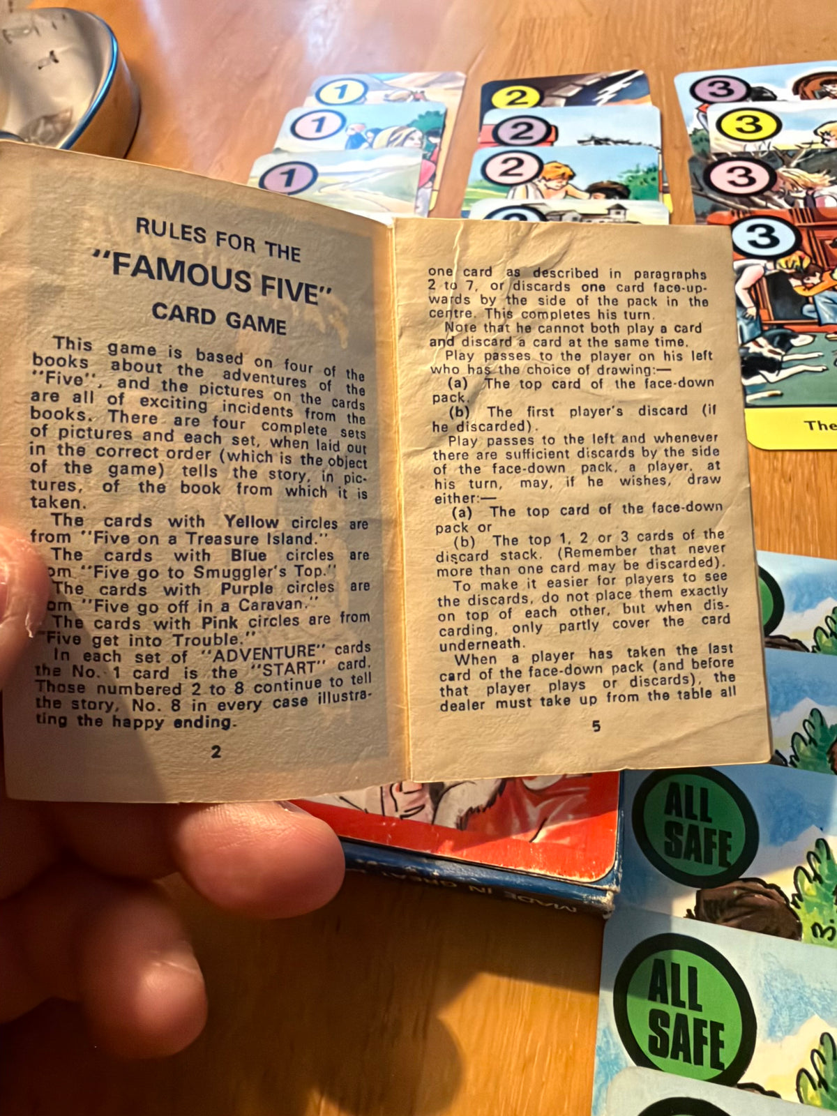 1978 The Famous Five Adventures (Card Game Complete) Enid Blyton (Pepys Game)