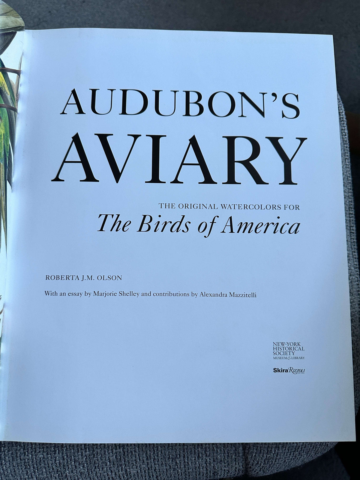 2012 Audubon’s Aviary The Original Watercolours For Birds Of America - Roberta J.M. Olson - Skira Rizzoli / New York Historical Society, New York. 33.5cm x 27cm 3kilo, 448pages