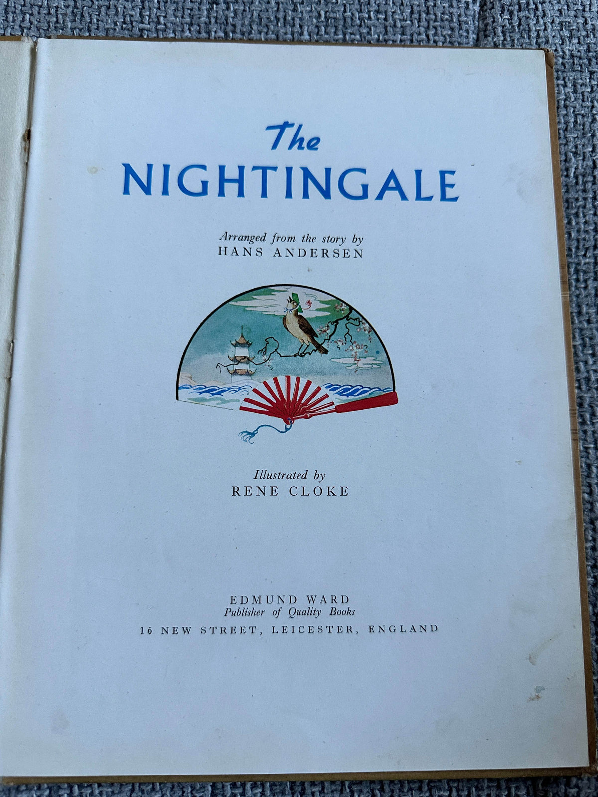 1945*1st* The Nightingale - Hans Andersen(Rene Cloke Illust) Edmund Ward - Honeyburn Books (UK)
