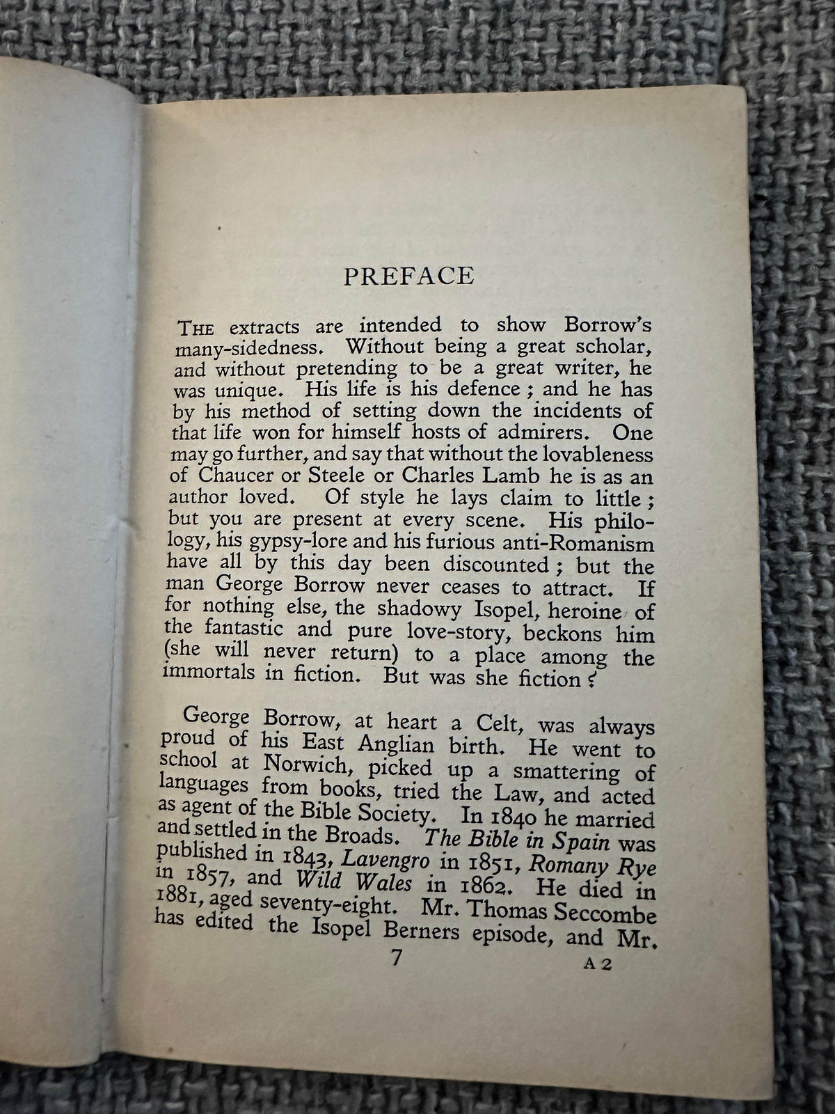 1950’s Selections From Borrow - Arthur Burrell edited (English Literature) J. M. Dent & Sons Ltd - Honeyburn Books (UK)