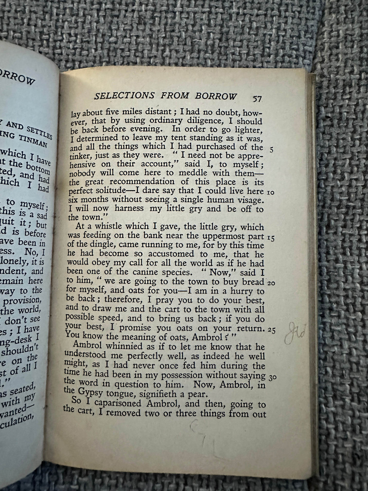 1950’s Selections From Borrow - Arthur Burrell edited (English Literature) J. M. Dent & Sons Ltd - Honeyburn Books (UK)