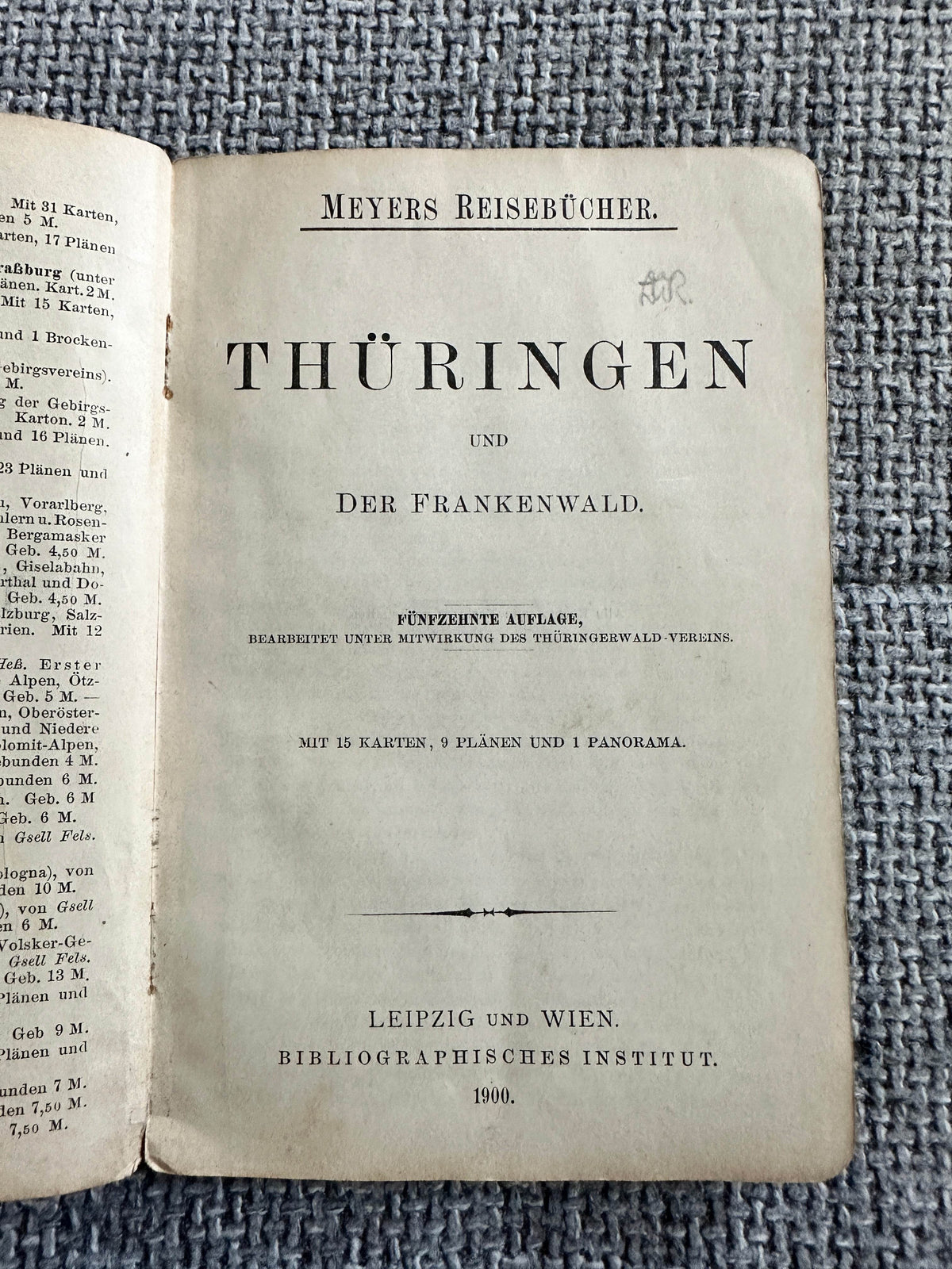1900 Thüringen - Meyers Reisebücher (Leipzig und Wein) - Honeyburn Books (UK)