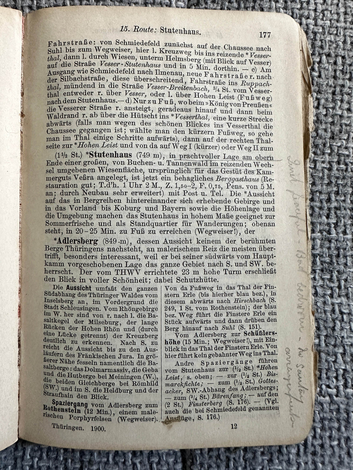 1900 Thüringen - Meyers Reisebücher (Leipzig und Wein) - Honeyburn Books (UK)