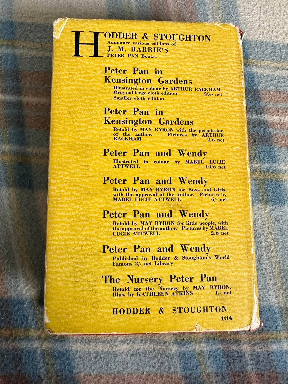 J.M. Barrie’s Peter Pan & Wendy(Uniform Edition) Hodder & Stoughton - Honeyburn Books (UK)