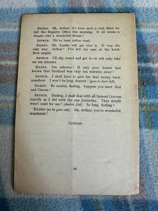 1930’s It All Depends On Arthur (One Act Play) Philip Curtis - Honeyburn Books (UK)