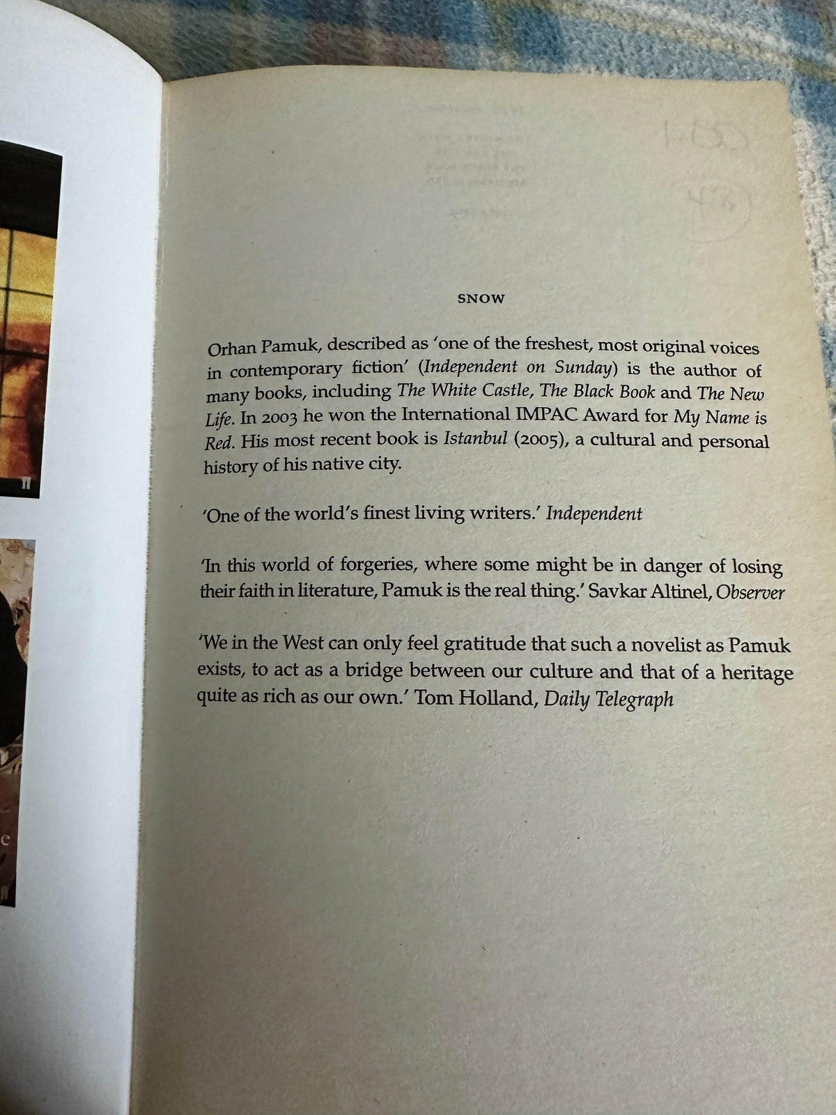 2004 Snow - Orhan Pamuk(Faber & Faber) - Honeyburn Books (UK)